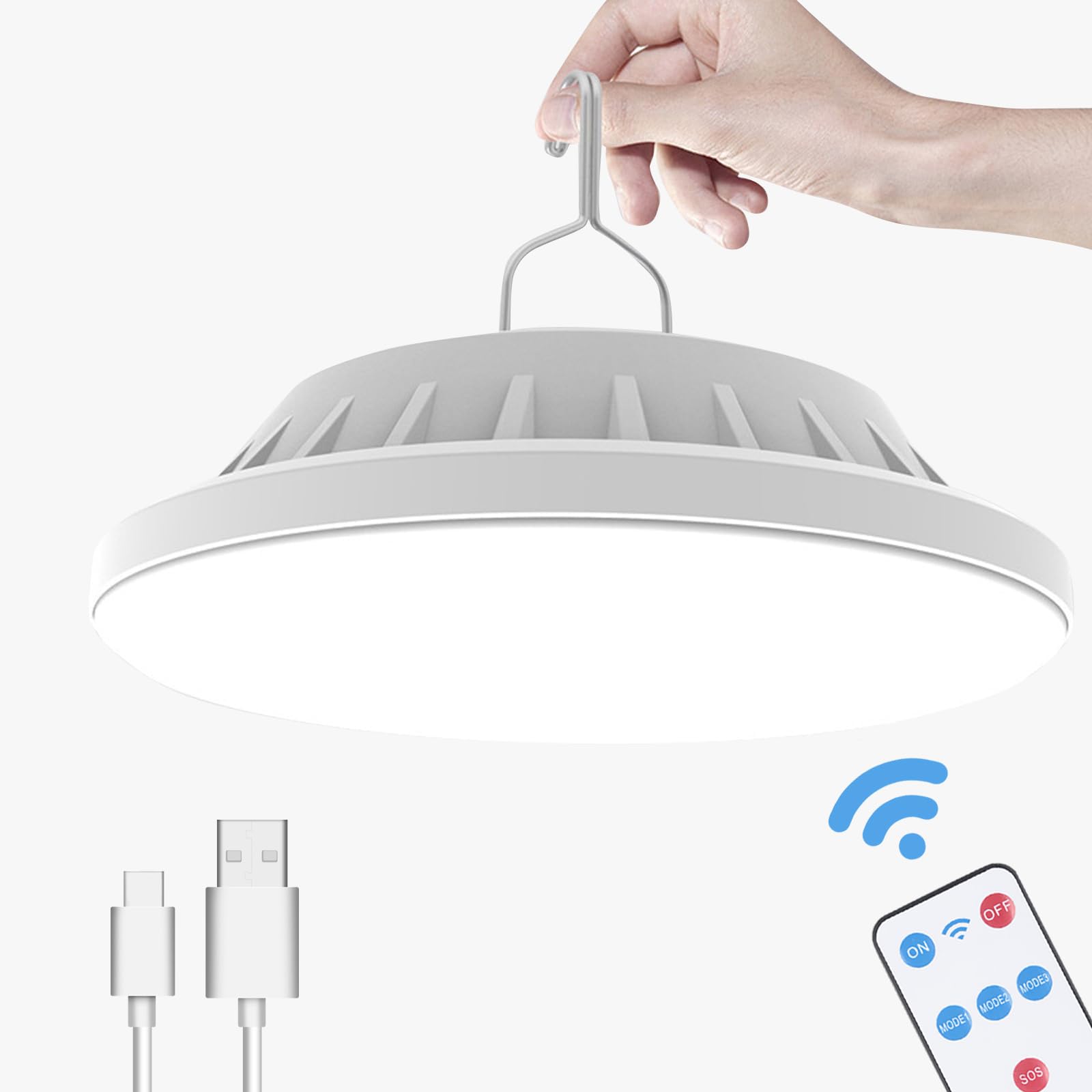 Solar Camping Lanterns Remote Tent Light - 4000LM Portable LED Camping Light Hanging Waterproof USB Rechargeable Lantern for Cam