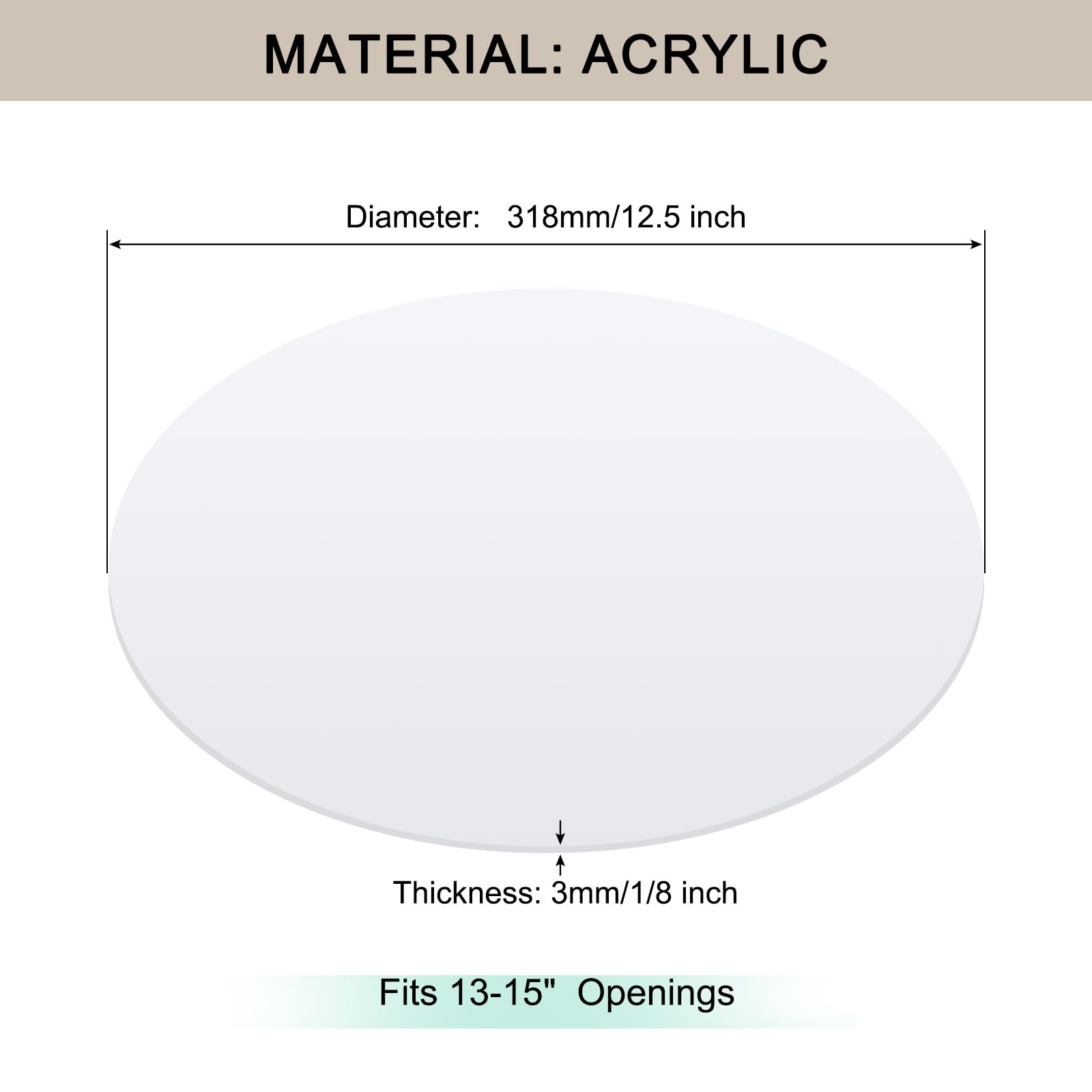 Awclub Lampshade Diffuser, 12.5'' Diameter Round Diffuser Lamp Shade For Drum Style Lampshades Pendants Softening Light, Diy Lig