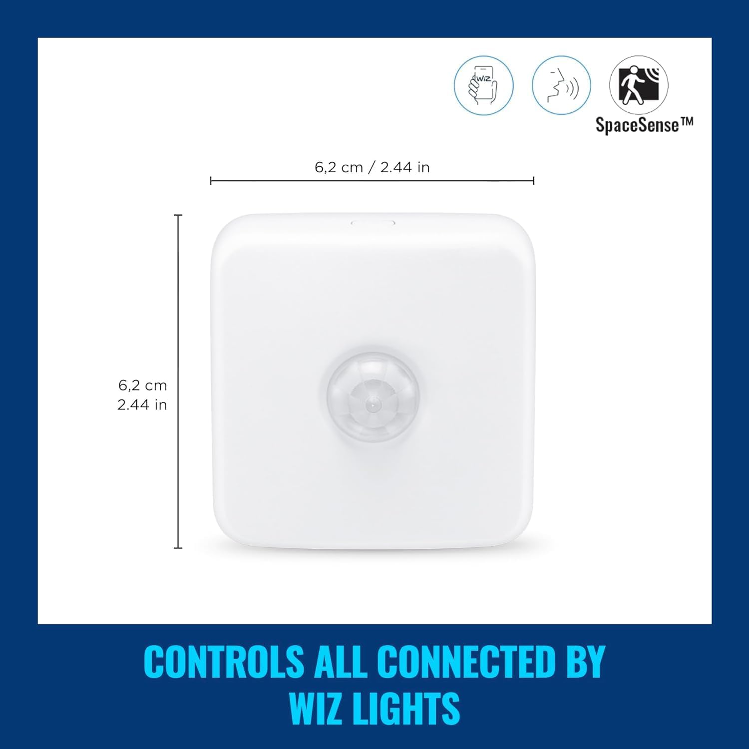 Wiz Indoor Motion Sensor - Pack Of 2 - Sets Your Lights To Turn On And Off - Connects To Your Existing Wi-Fi 2.4Ghz - Works With