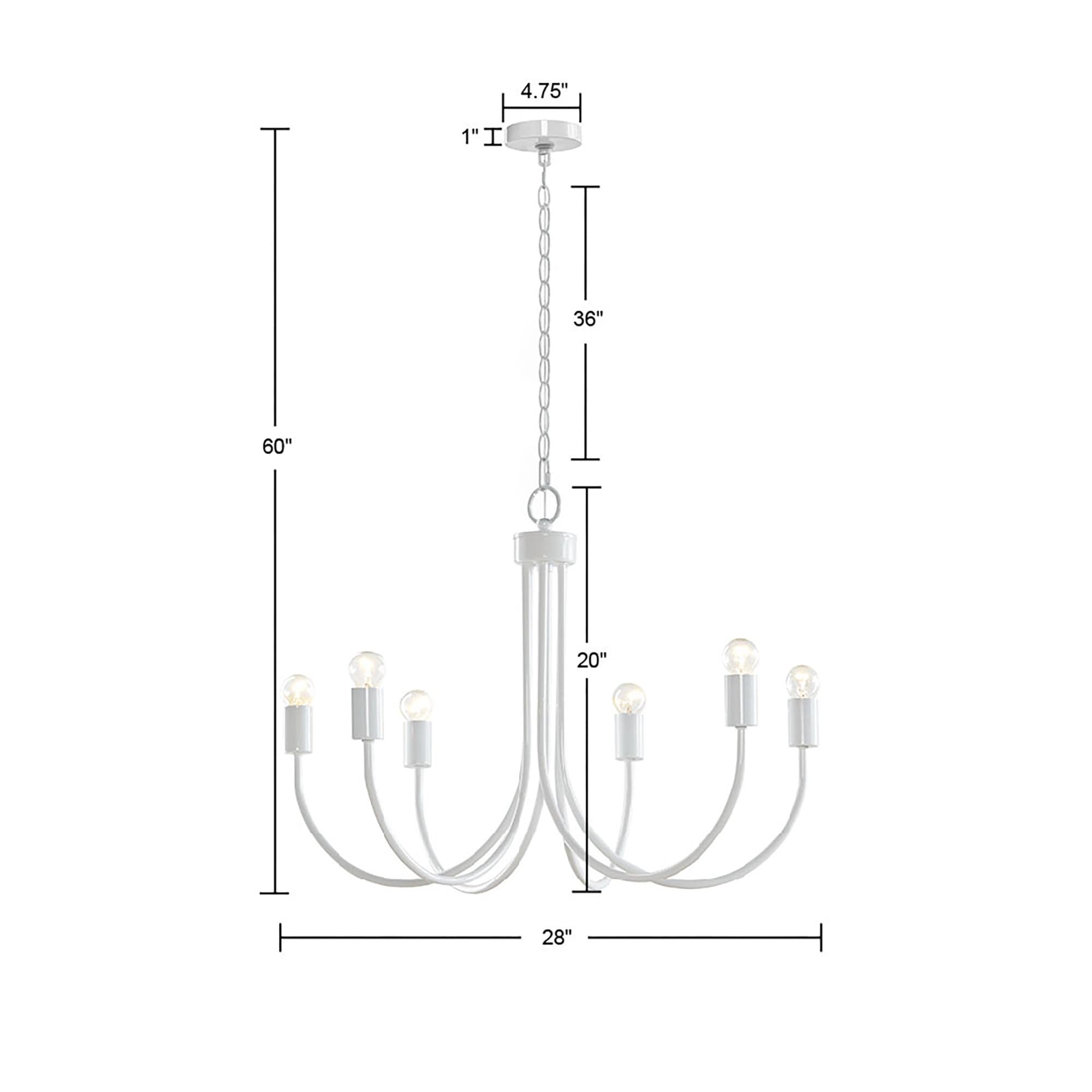 510 DESIGN Ellie Chic Transitional Chandeliers for Bedrooms, Adjustable Dining Ceiling Mount Light Fixture, 6 Bulbs Candelabra S