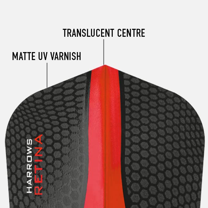 Harrows Retina Dart Flights - 5 Sets (15 Total) - 100 Micron Red - Premium Extra Strong Darts Accessories - Model AM1036