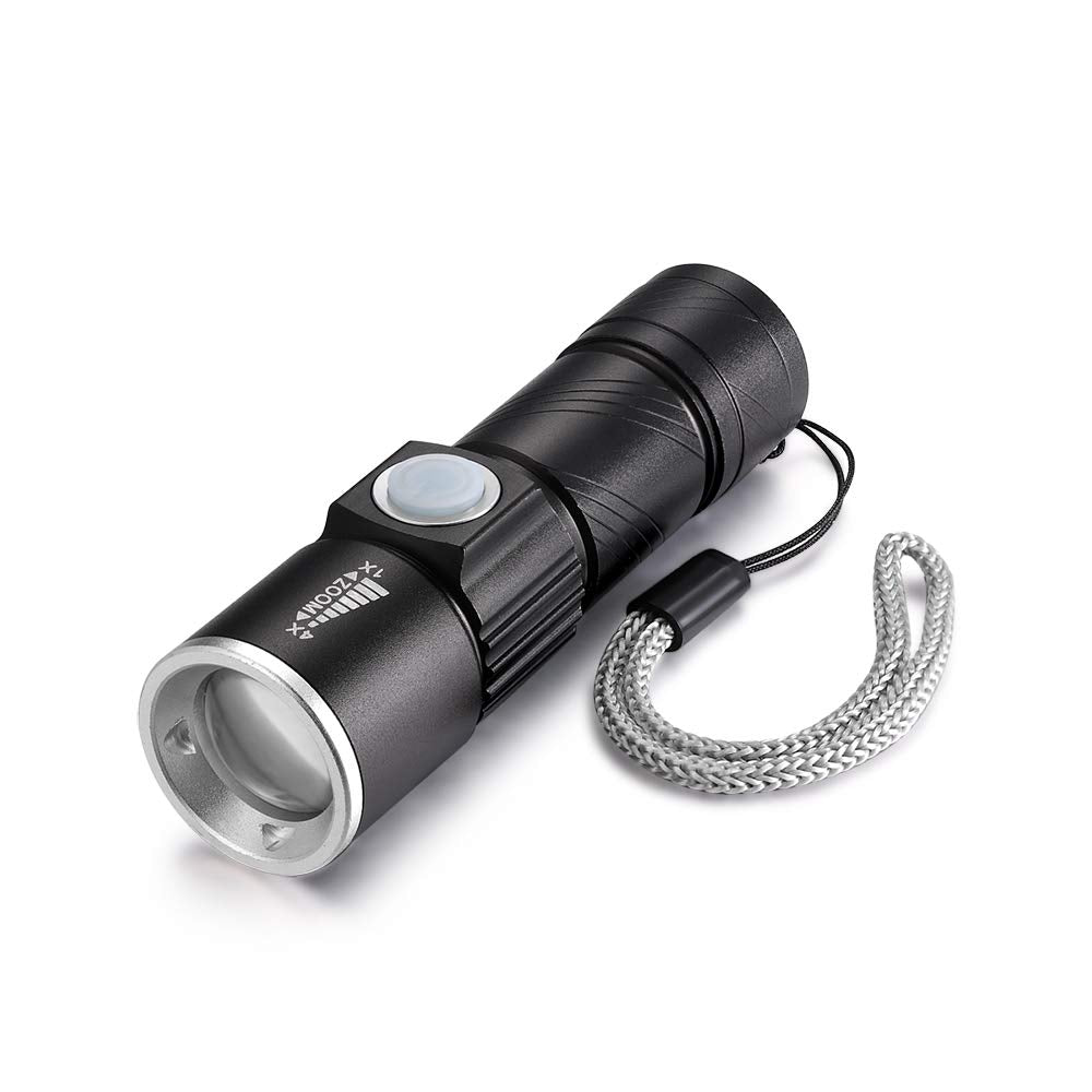 DARKBEAM USB 395nm UV Rechargeable Flashlight - Black Portable LED Light for Dog Urine Detection & Resin Curing