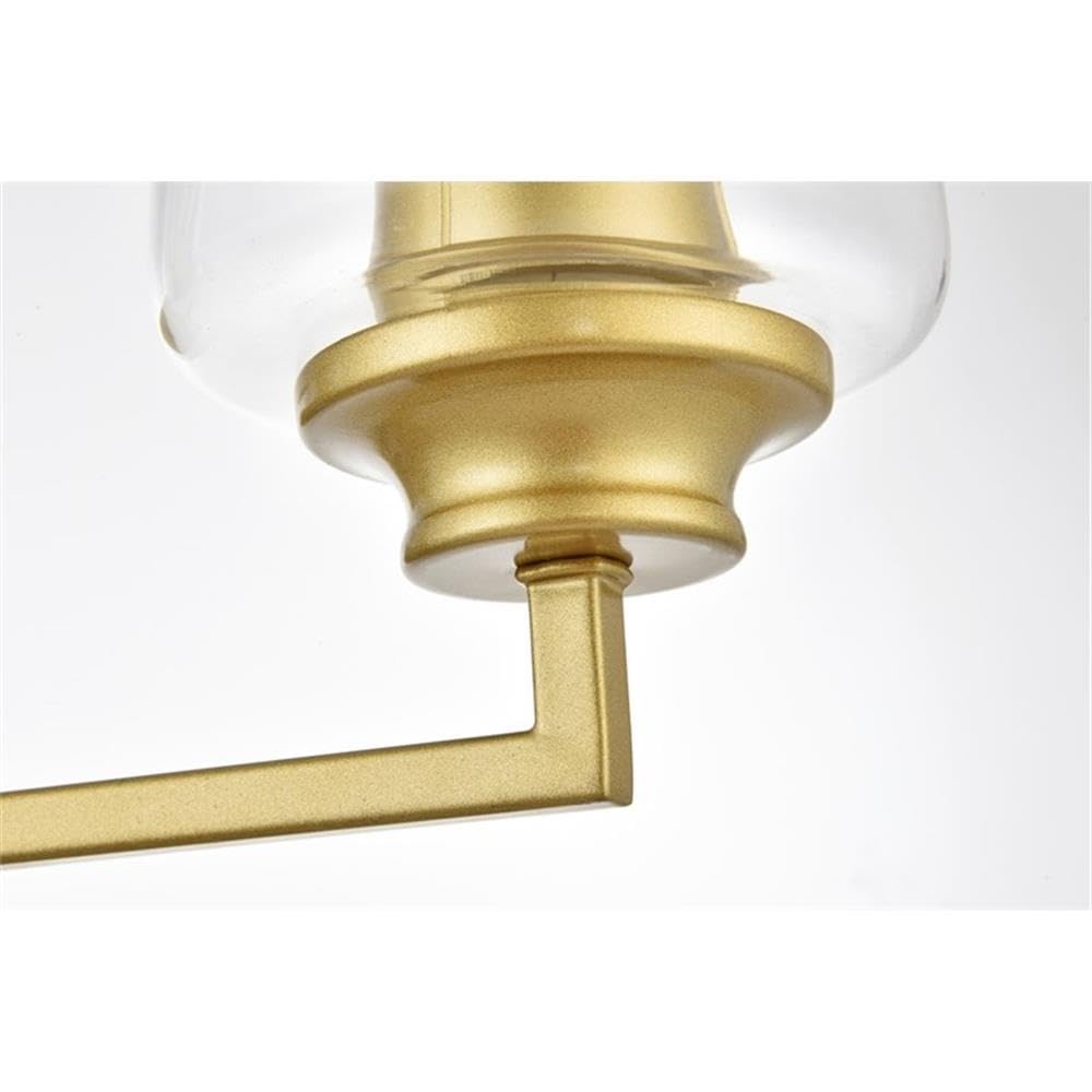 Living District Ronnie 3-Light Iron & Glass Bath Sconce in Brass/Clear
