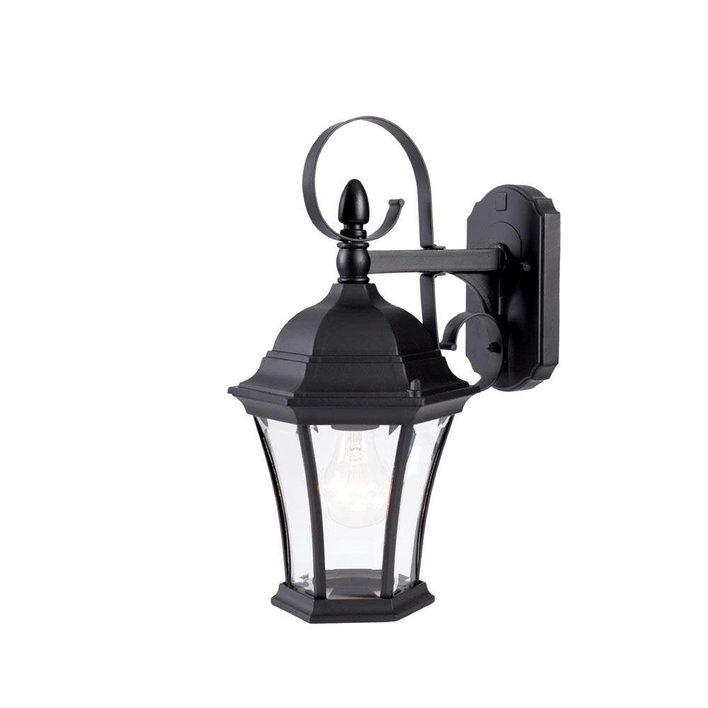 Acclaim Lighting New Orleans 1-Light Outdoor Wall Mount Fixture, Matte Black, Glass