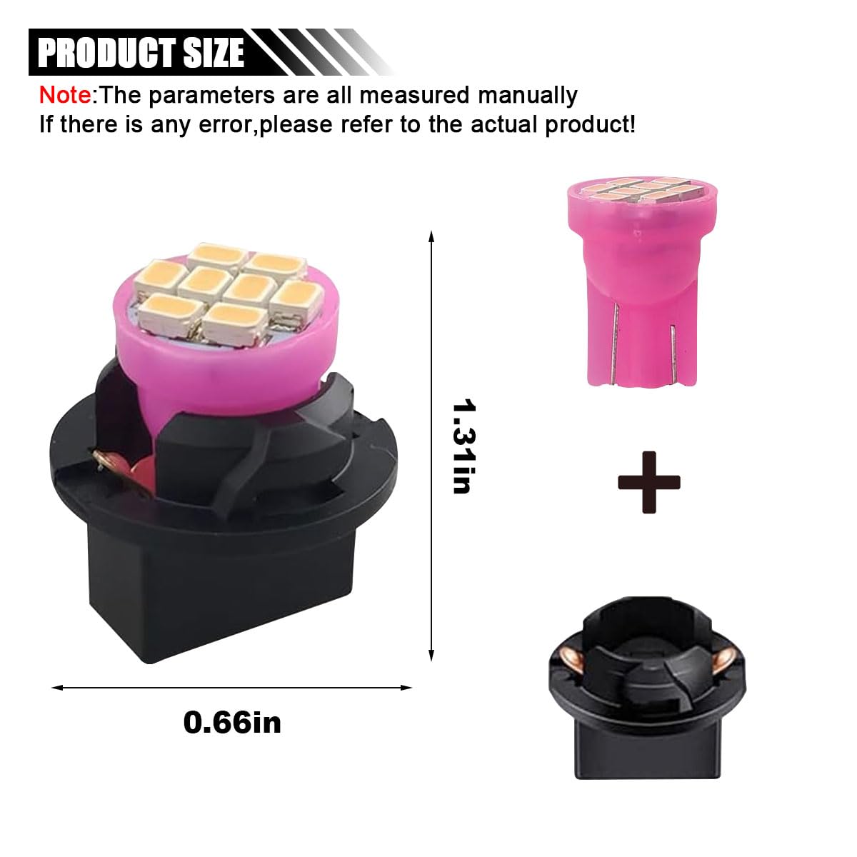 JOYCOURT LED Light Bulbs for Dash Instrument Panel, 10PCS Twist Lock Socket, Pink & Purple, Replacement for Car Interior