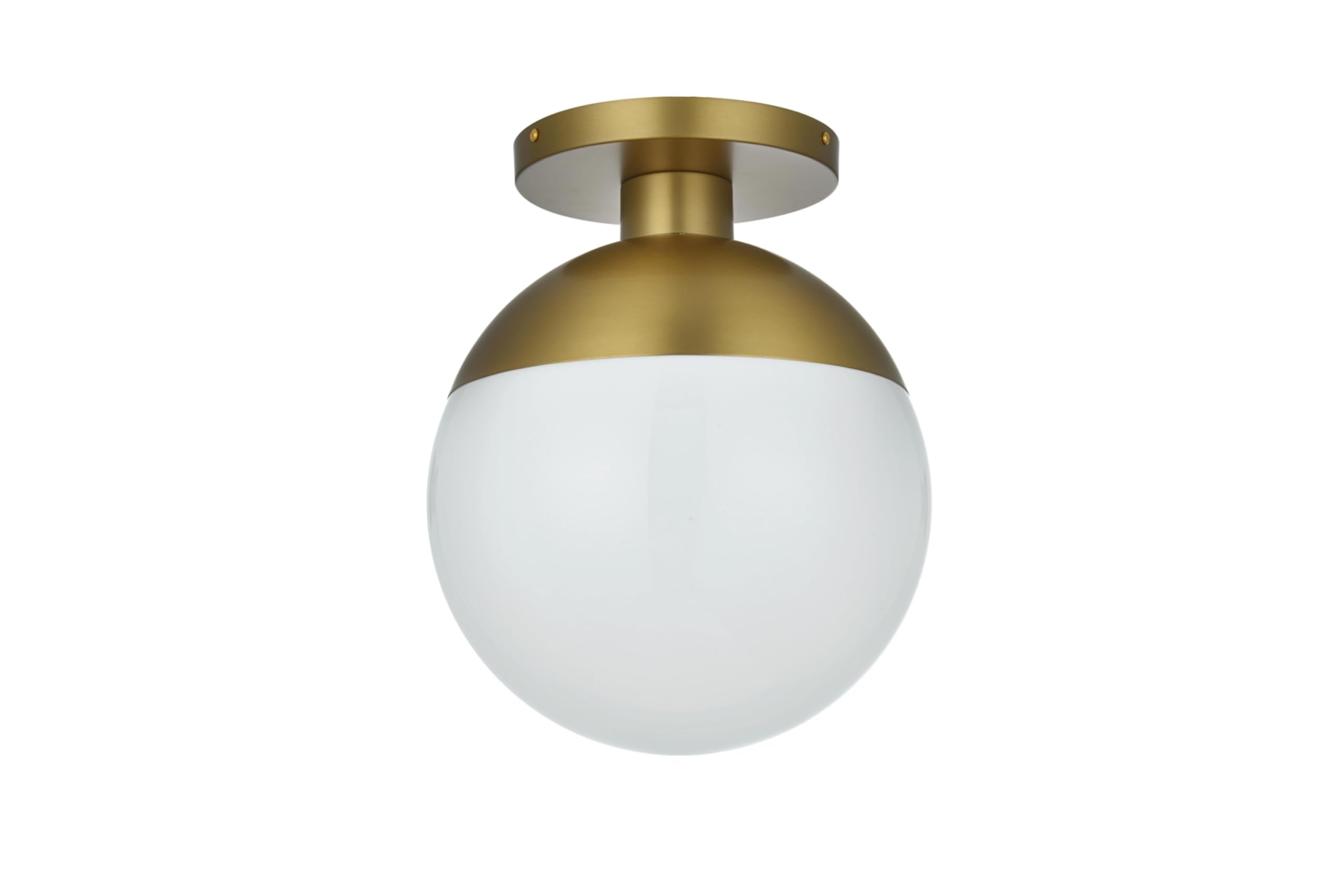 Elegant Lighting Living District Eclipse Black Flush Mount Light with Frosted White Glass, Model LD6056BK