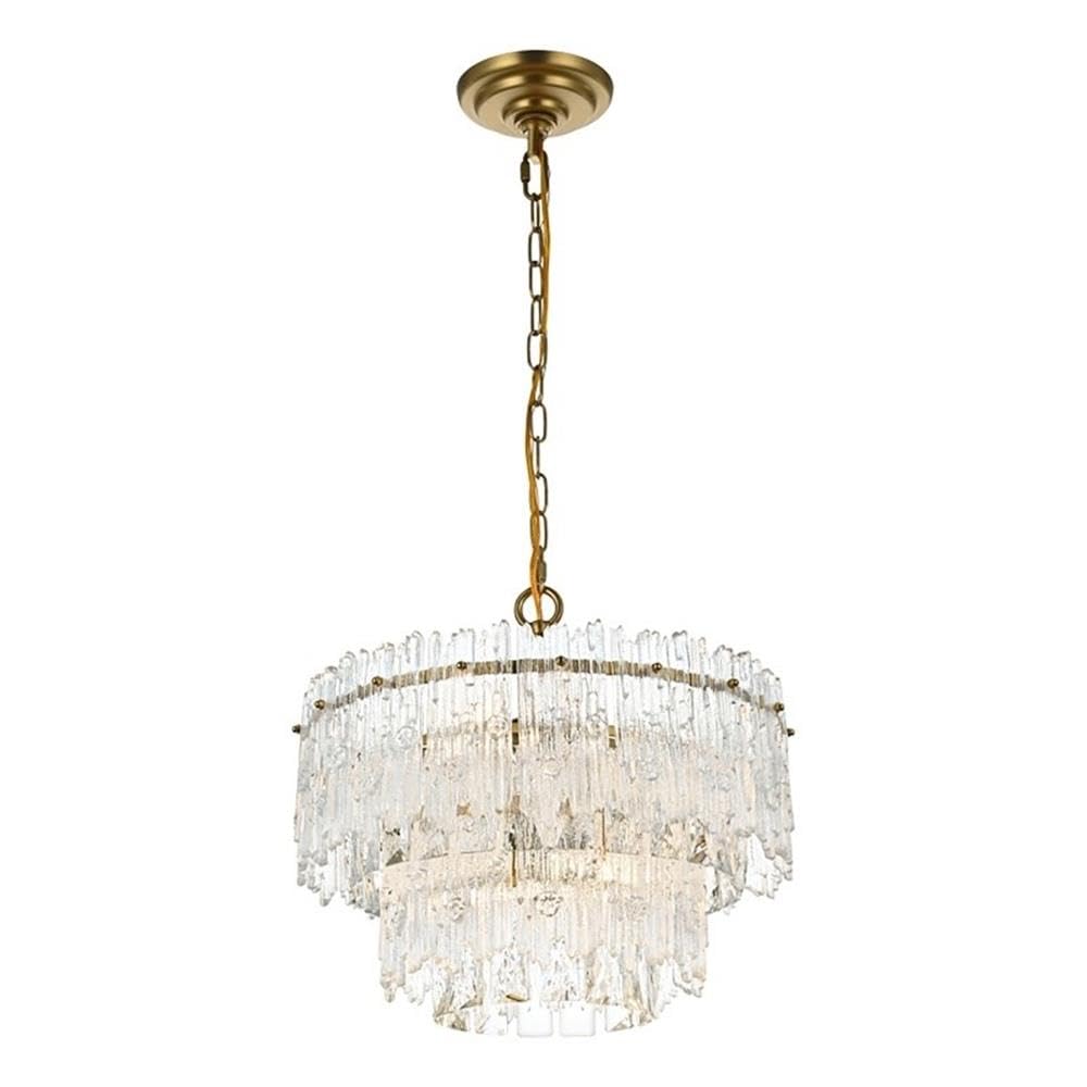 Elegant Lighting Emilia 15 inch Pendant Light in Satin Gold