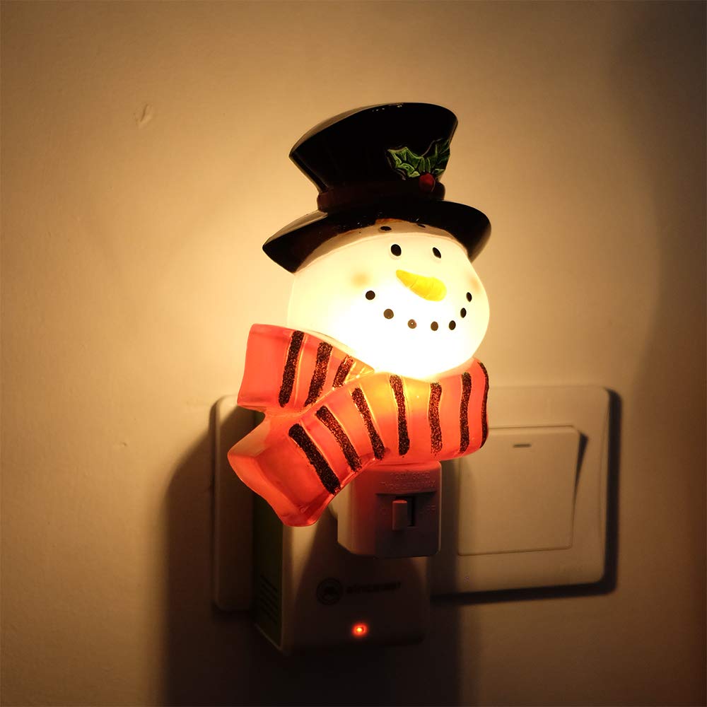 Dromance Snowman Night Light - Plug-In Manual On/Off, Incandescent Bulb, 360° Swivel Plug