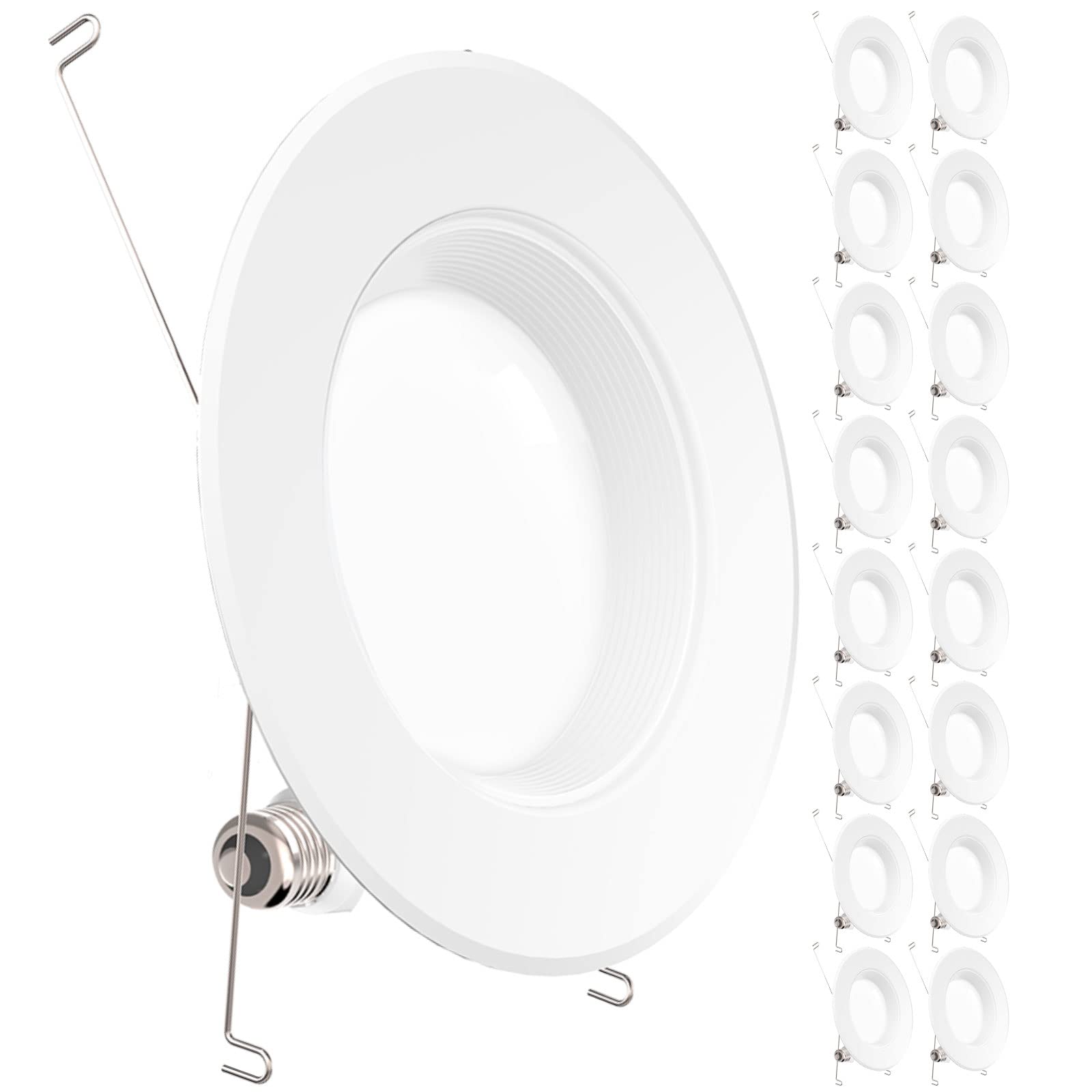 Sunco Lighting 16 Pack 5/6 Inch Led Can Lights Retrofit Recessed Lighting, Baffle Trim, Dimmable, 5000K Daylight, 13W=75W, 965 Lm, Damp Rated, Replacement Conversion Kit - Ul Energy Star Listed