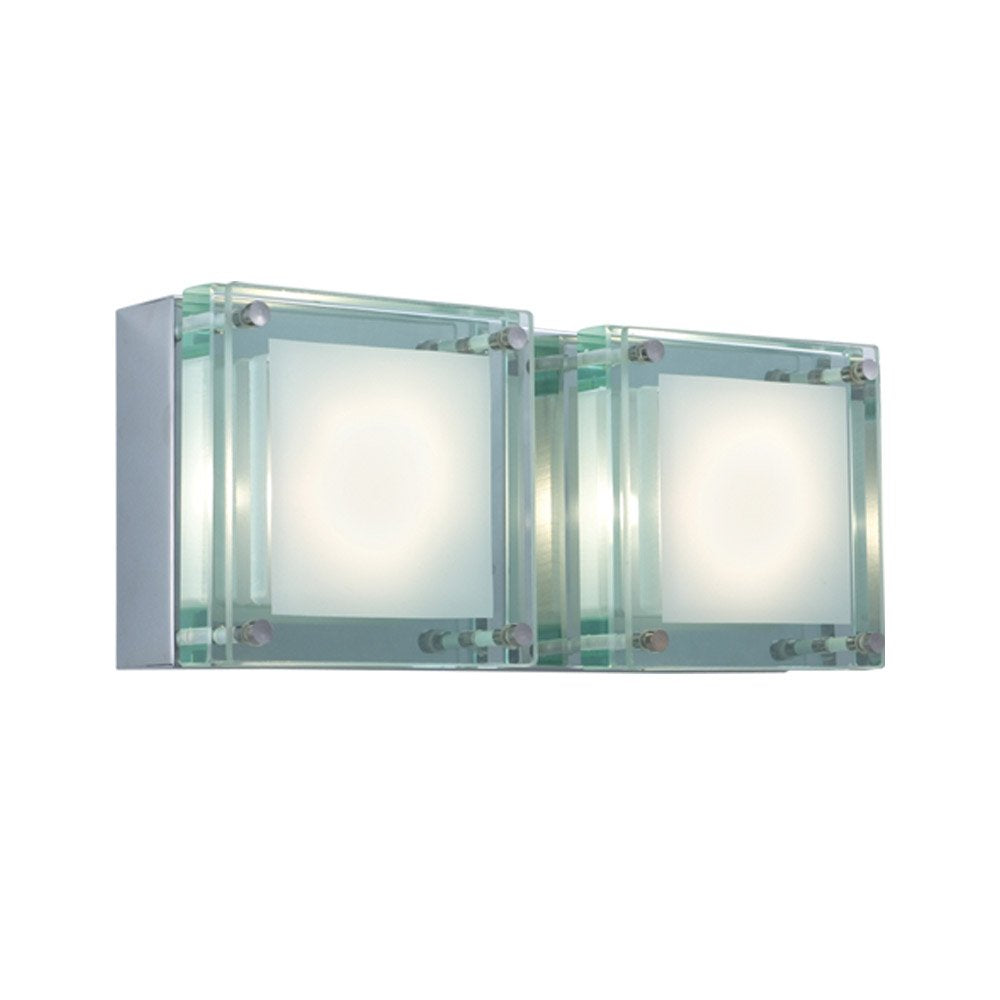 Jesco Lighting Ws306H-2Gl Quattro Line Voltage Series 306 2-Light Wall Sconce, Glass