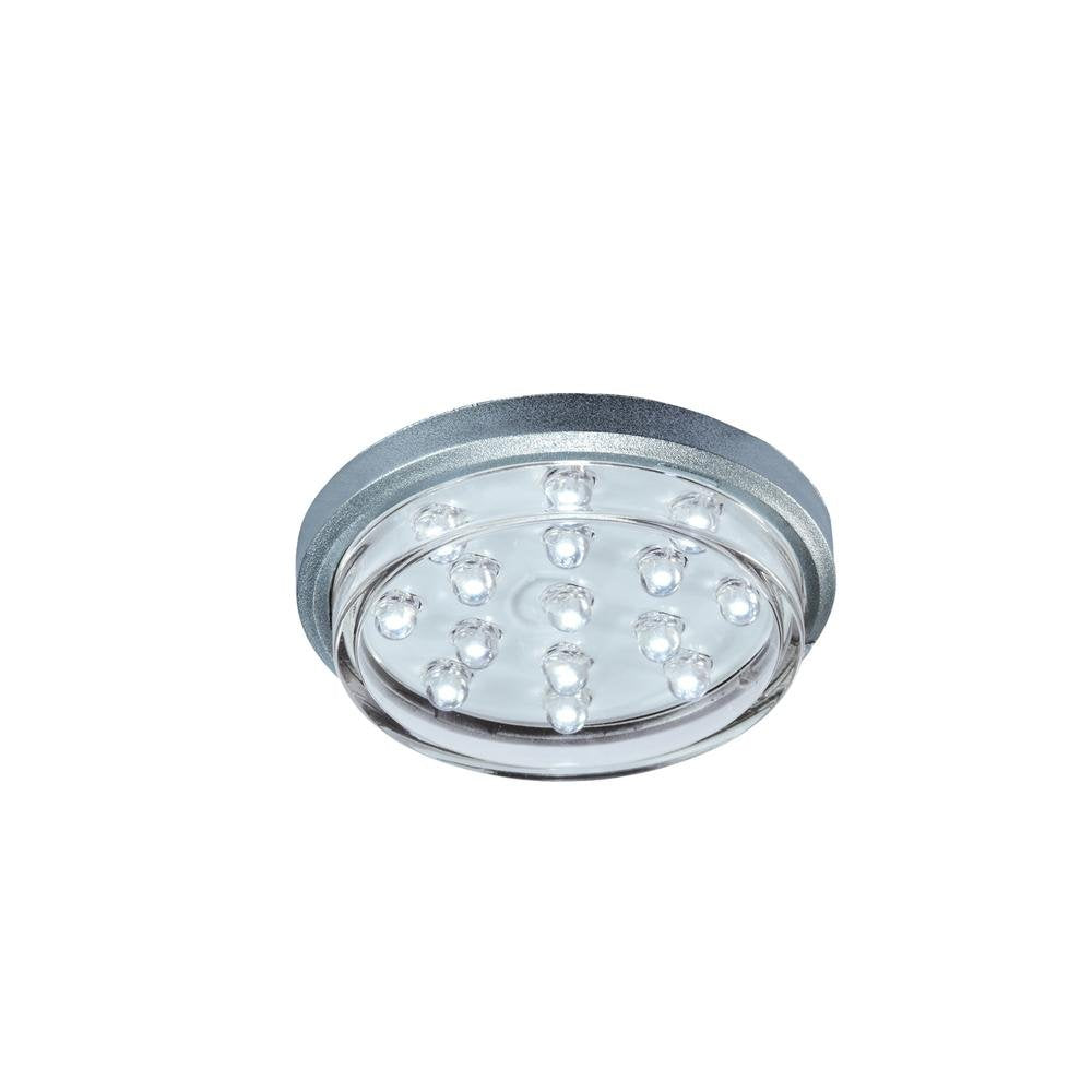 Jesco Lighting Led Flush Mount Light, Matte Silver Finish, Clear Glass, 12V