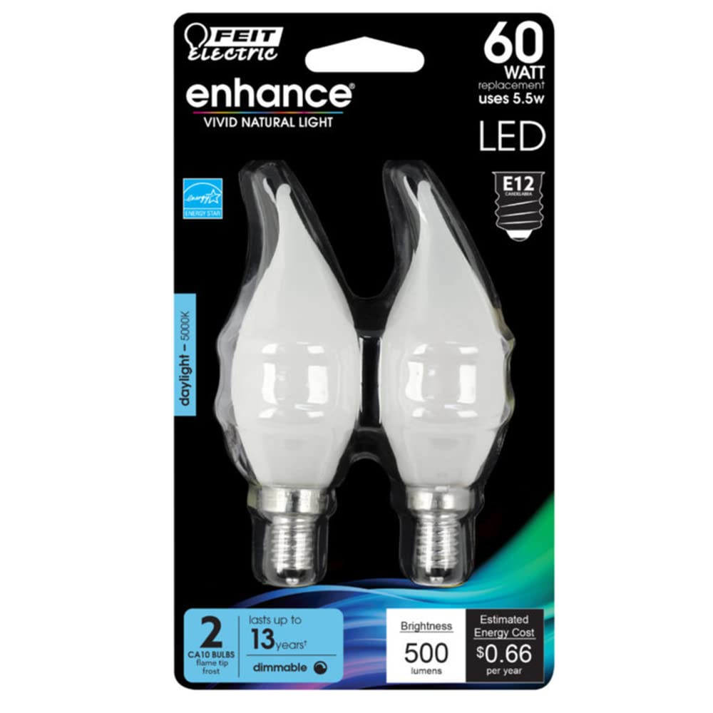 Feit Electric LED Bulb 5.5W, Model 3911252, One Size, Plastic, No Color, 2-Pack