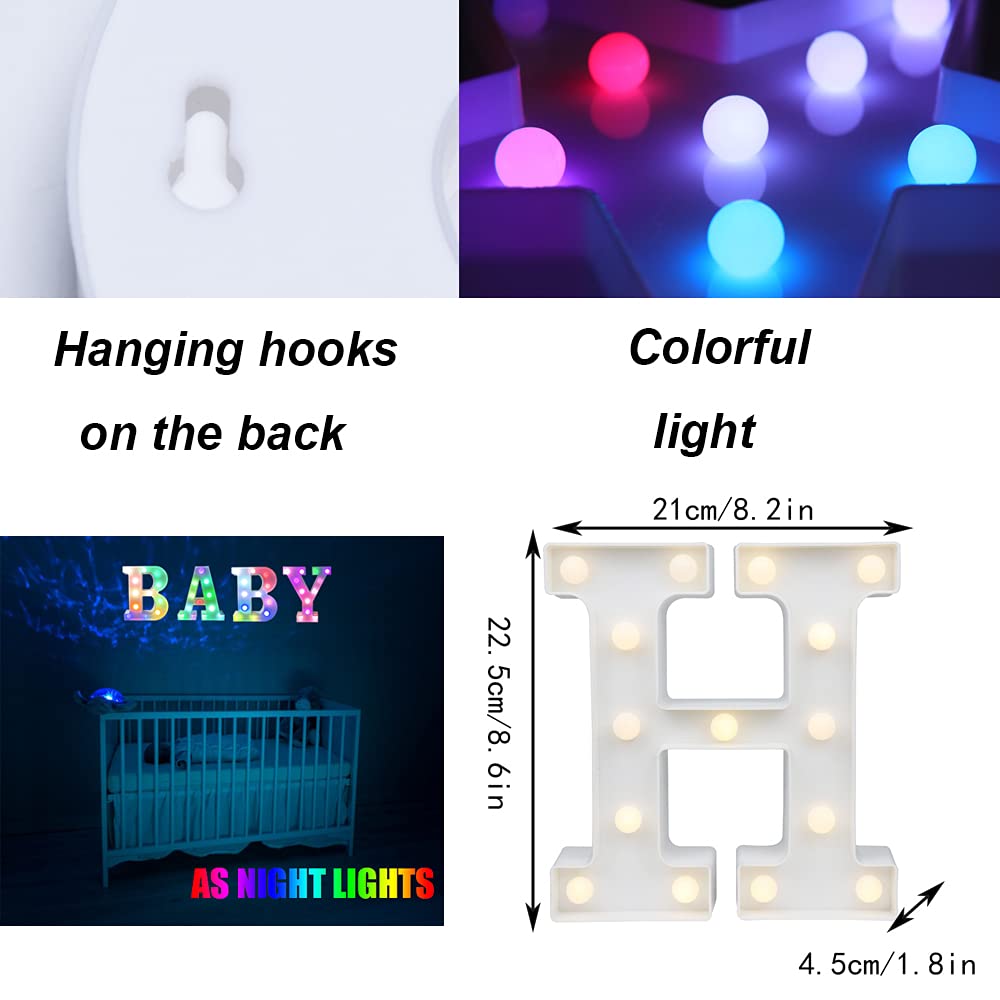 Light Up Colorful Led Marquee Letter Lights, 18 Colors Changing Alphabet Letters Sign With Remote Timer For Night Light Girls Be