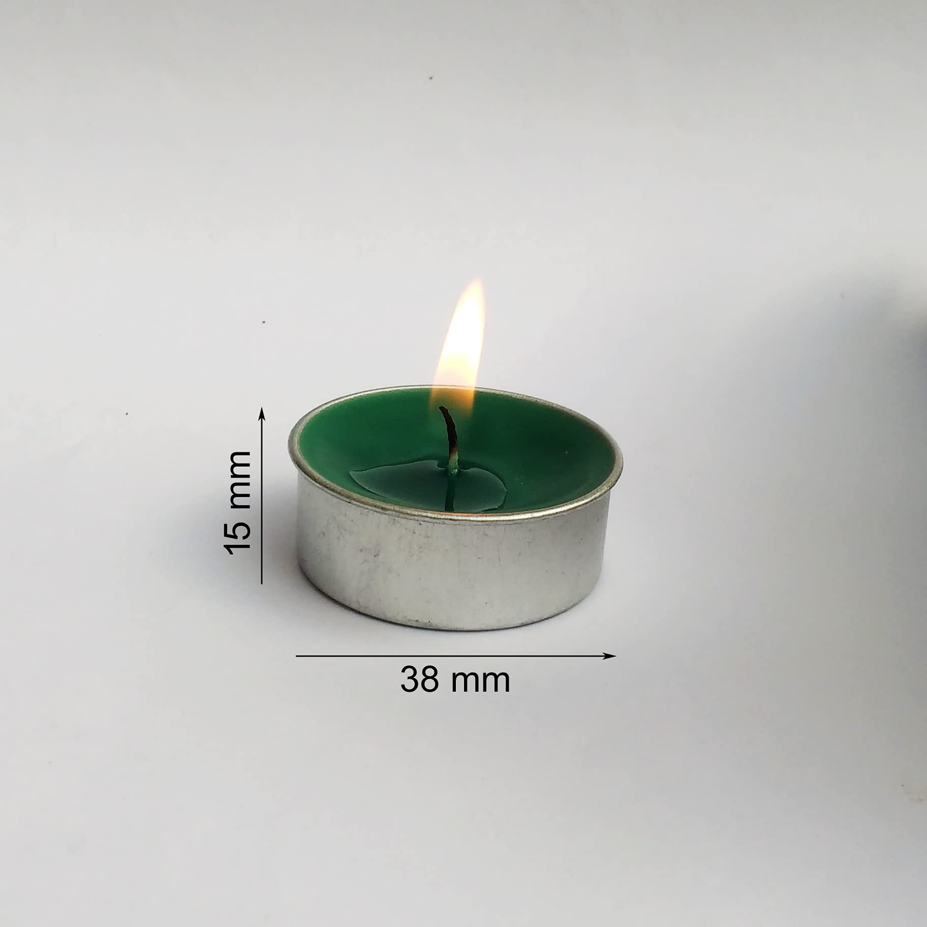 Pure Indian Candle Paraffin Wax Handpourd Citronella And Camphor Scented Green Tea Light Candle Pictc25002 ( Pack of 25 Pcs)