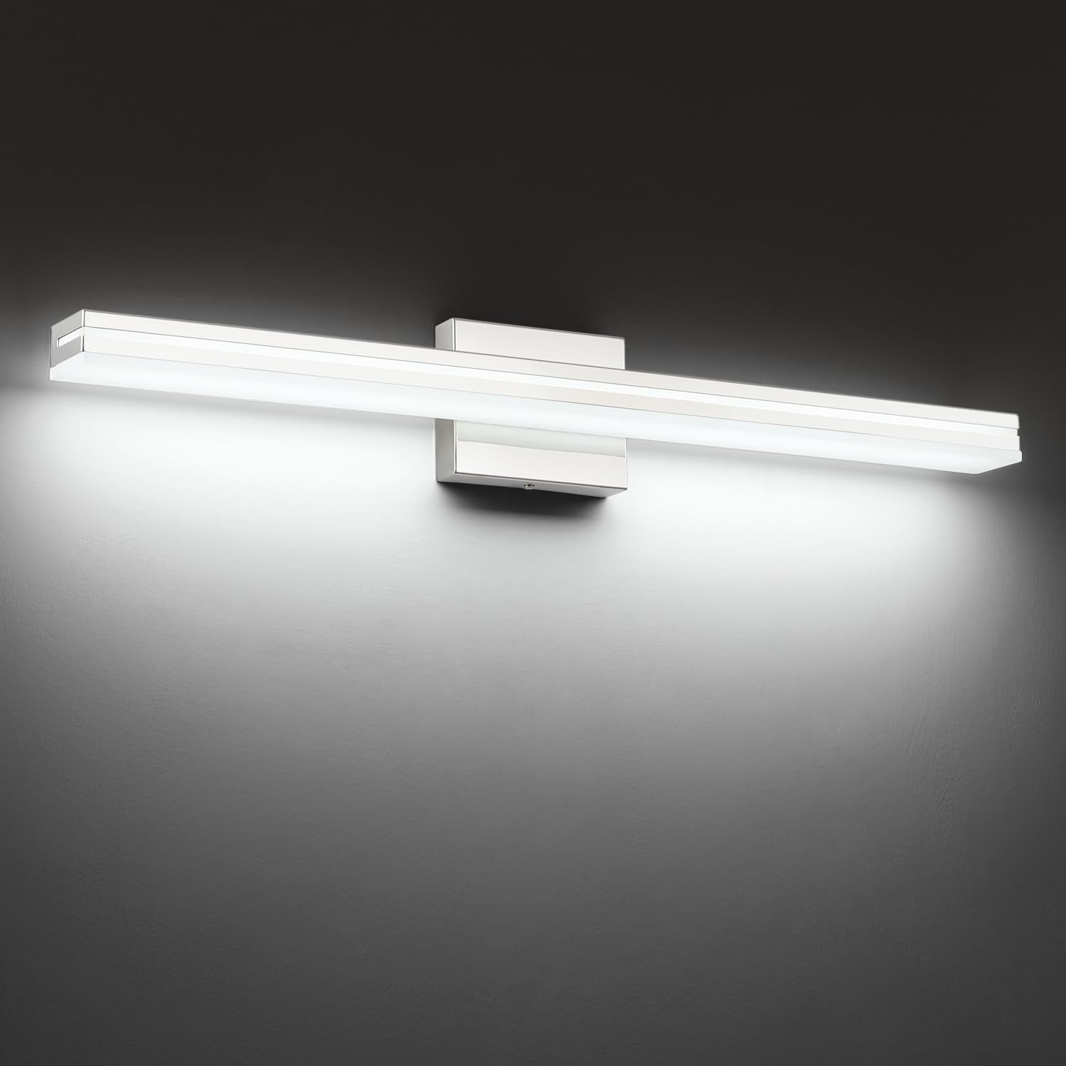 Sinerise 32-Inch Led Modern Bathroom Vanity Light Bar  Chrome Modern Acrylic Bathroom Wall Lighting Fixtures Over Mirror (Cool White 6000K)