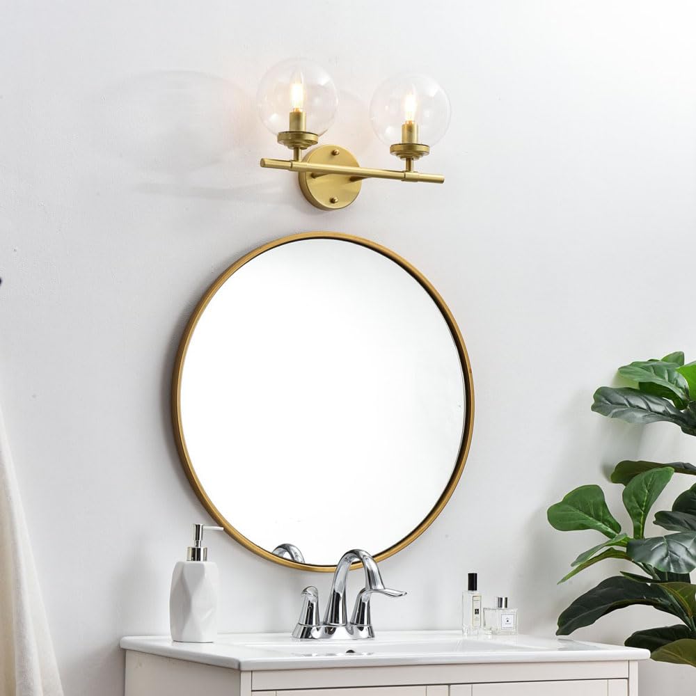 Living District Ingrid 2-Light Iron & Glass Bath Sconce in Chrome and Clear