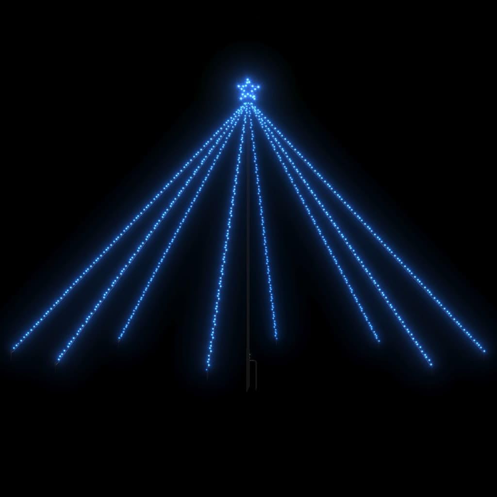 vidaXL Blue Christmas Tree Lights, 576 LEDs, 8 Lighting Effects, 33 ft Extension Cord, Indoor/Outdoor Use, Model 328743