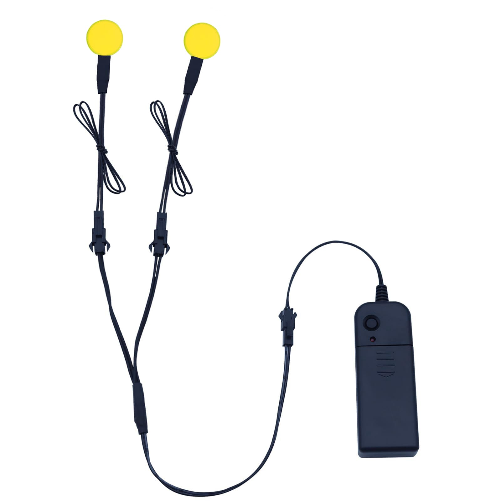 YnGia 2PCS 20mm Glowing LED Eyes, EL Panel Light Electroluminescent El Sheet Panel Light Round DIY Cuttable Neon Sheet for Cosplay Party Mask Eyes Superhero Helmet Decoration (Yellow)