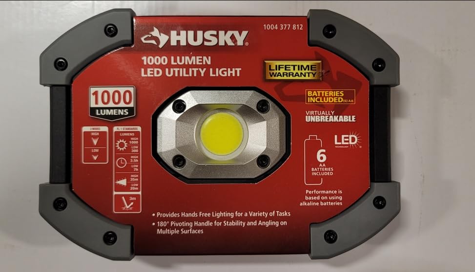 Generic Husky 1000 Lumen Utility Light, Black, 1004 377 812