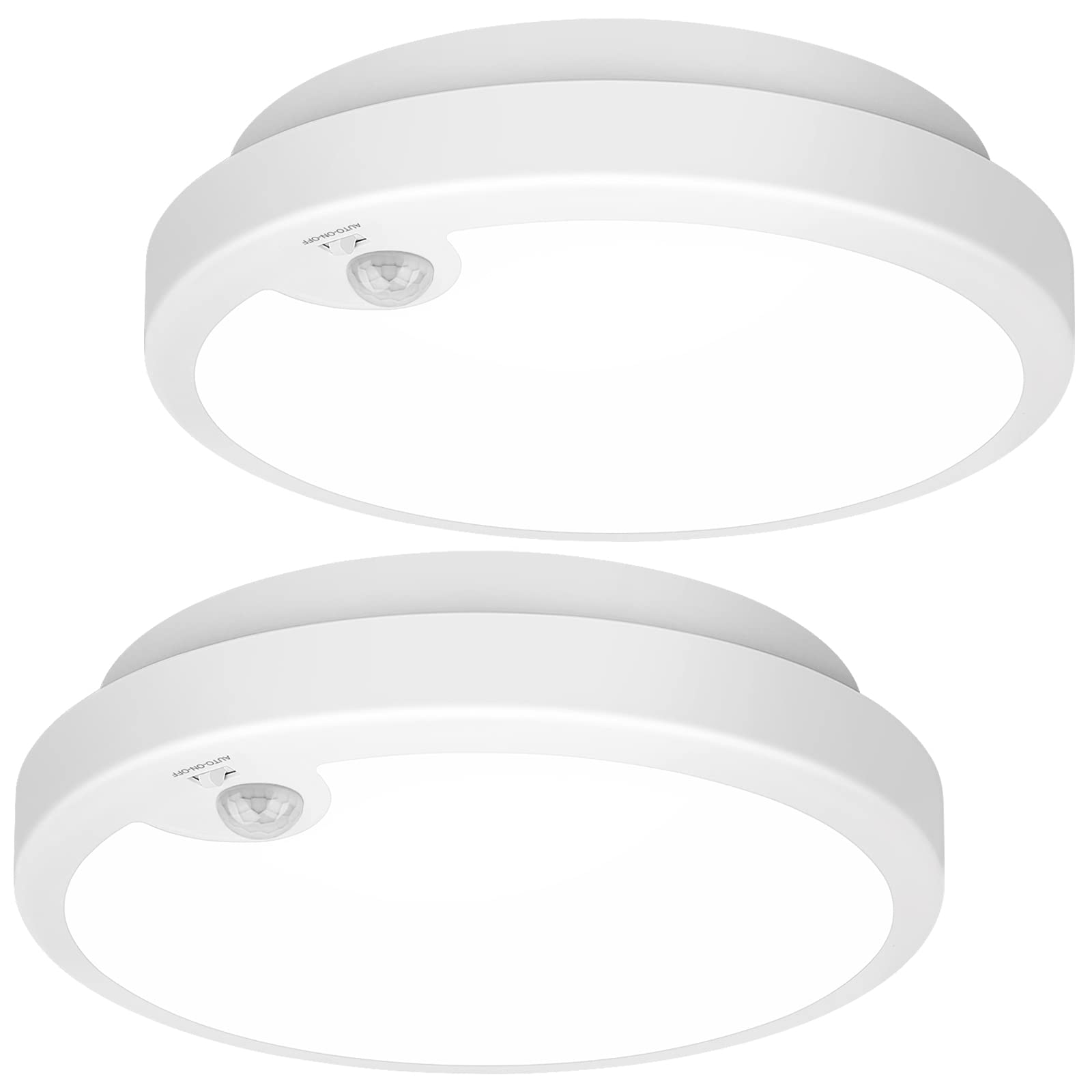 Brightever 2-Pack Motion Sensor LED Ceiling Light, 7.2in Flush Mount, 6000K Cool White, Model LJ-JC005, Wireless, 400LM