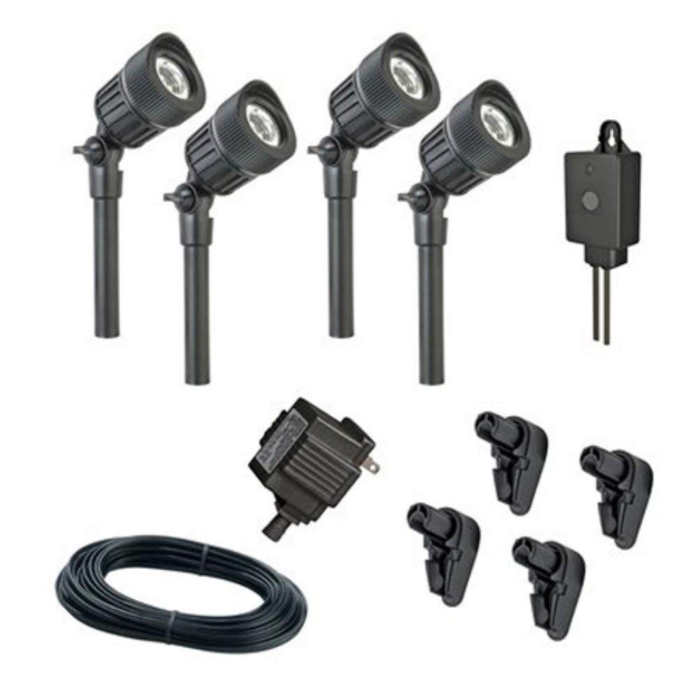 Sterno Home Low Voltage Micro Spot Light Kit, 4-Piece, Black, Aluminum, Model GL33010BK