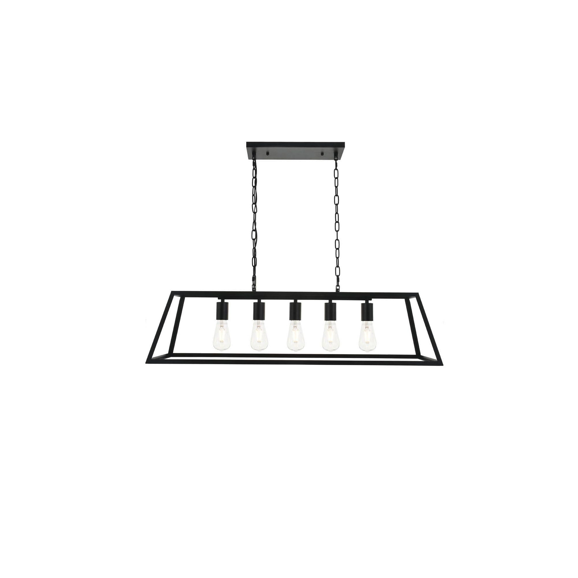Living District Indoor Modern Home Decorative Bright Ceiling Resolute 5 Light Black Pendant