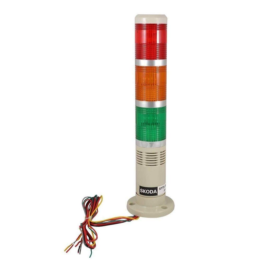 Tower Stack Lights, Industrial Warning Signal Lights Tower Lamps Column, Factory Workshop Safety RGB Signal Indicator, LED Andon Lights (24V, 3 Layers)