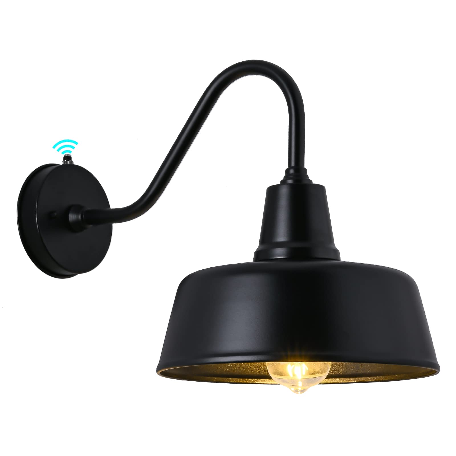 Metojia Gooseneck Barn-Lights Outdoor Fixture - 11 Inch Farm Style Black Large Lighting Farmhouse Exterior Sconce Wall Light For