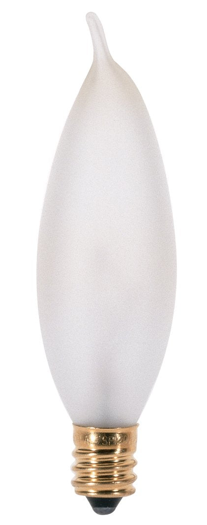 Satco S3277 15 Watt 95 Lumens Ca8 Incandescent Soft White 2700K Candelabra Base Frosted Light Bulb, Dimmable
