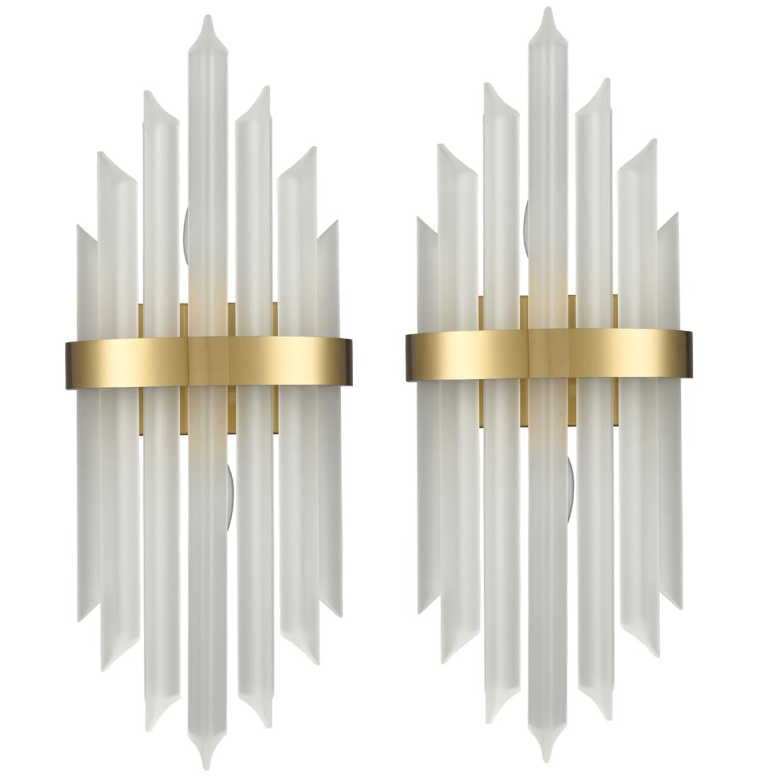 Holkirt Modern Gold Wall Sconces Set Of Two Crystal Wall Sconce 2-Light Wall Light Fixtures For Living Room Bedside Hallway Stai