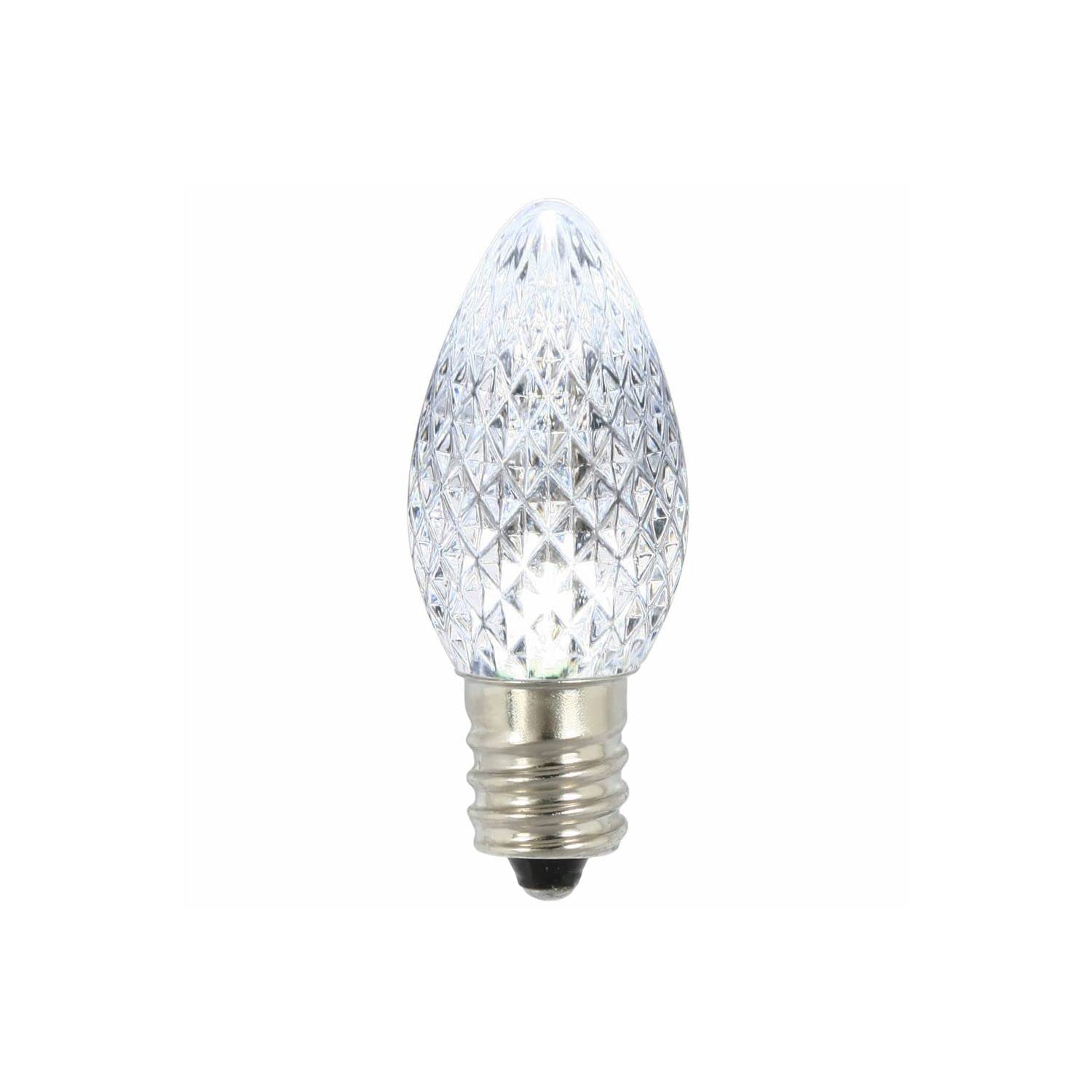 Vickerman C7 LED Twinkle Replacement Bulb, Pure White, 25-Pack, Model XLEDC7PT-25