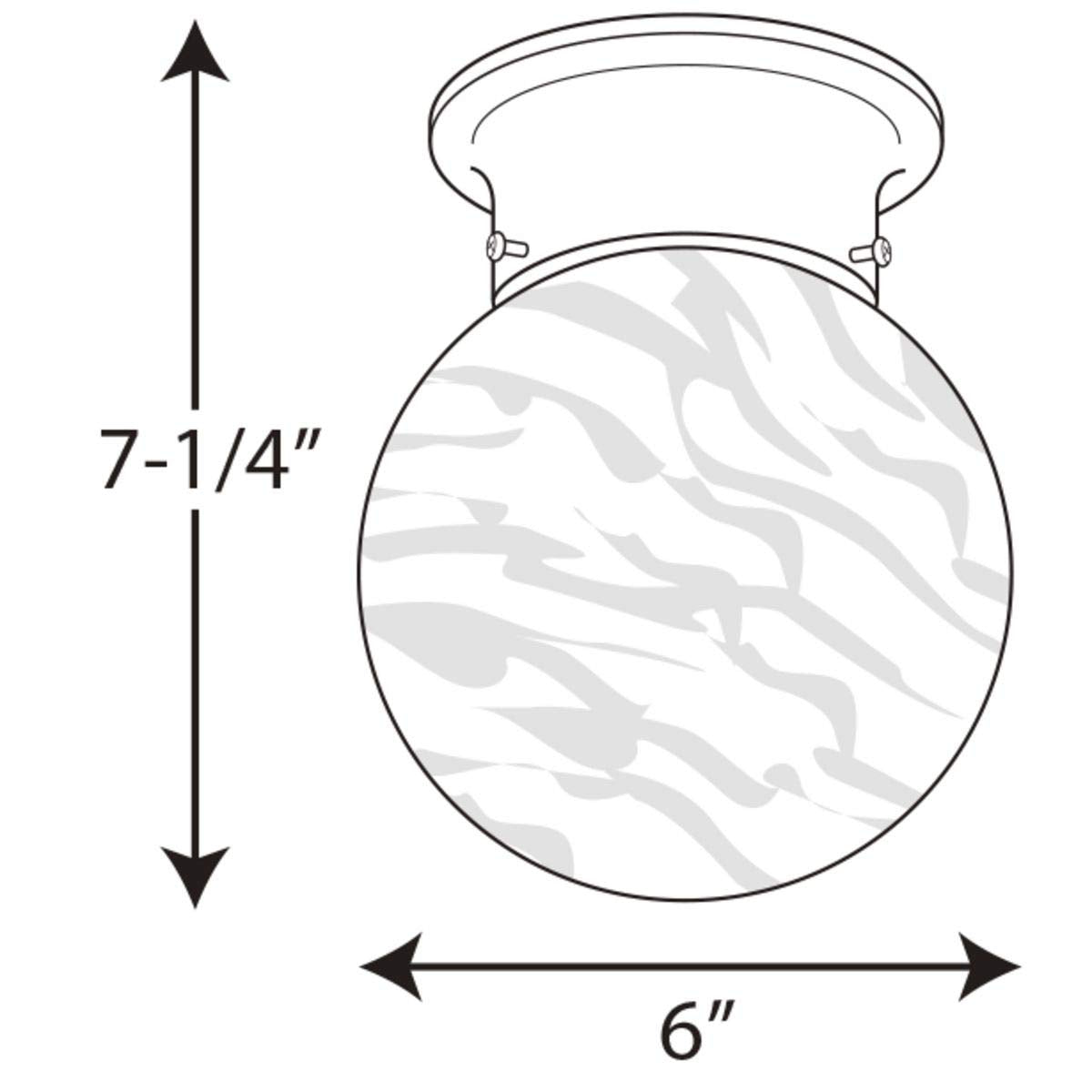 Progress Lighting P3401-20 Close-to-Ceiling Light Fixture, Glass Globes, Alloy Steel, Bronze