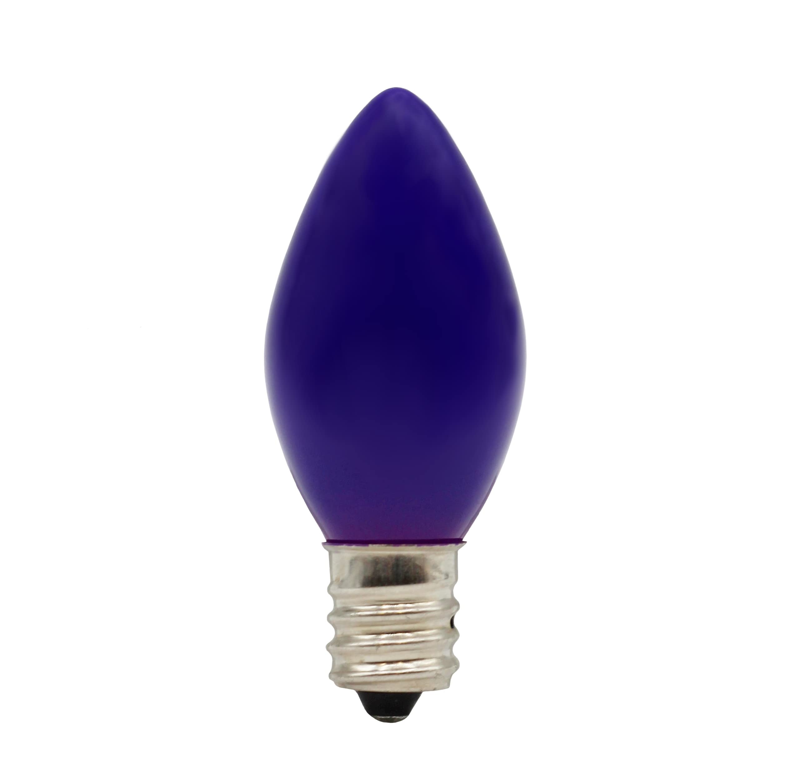 Creative Hobbies C7 LED Purple Replacement Light Bulbs, 0.7W Ceramic, E12 Base, Pack of 25