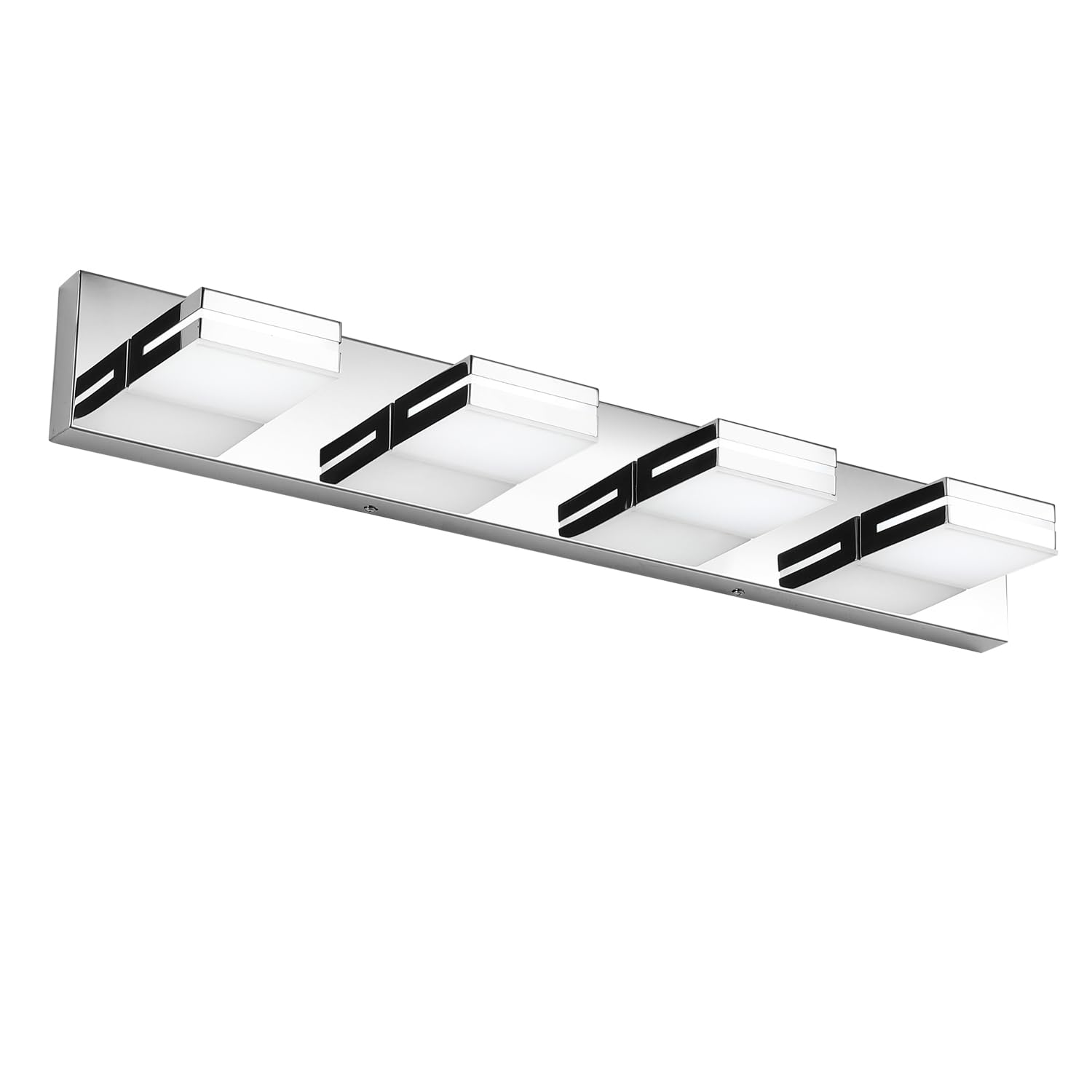 SineRise LED Bathroom Vanity Light Fixture, 4-Light, 30-Inch, Dimmable, Acrylic, Chrome Finish, Model H0001-19
