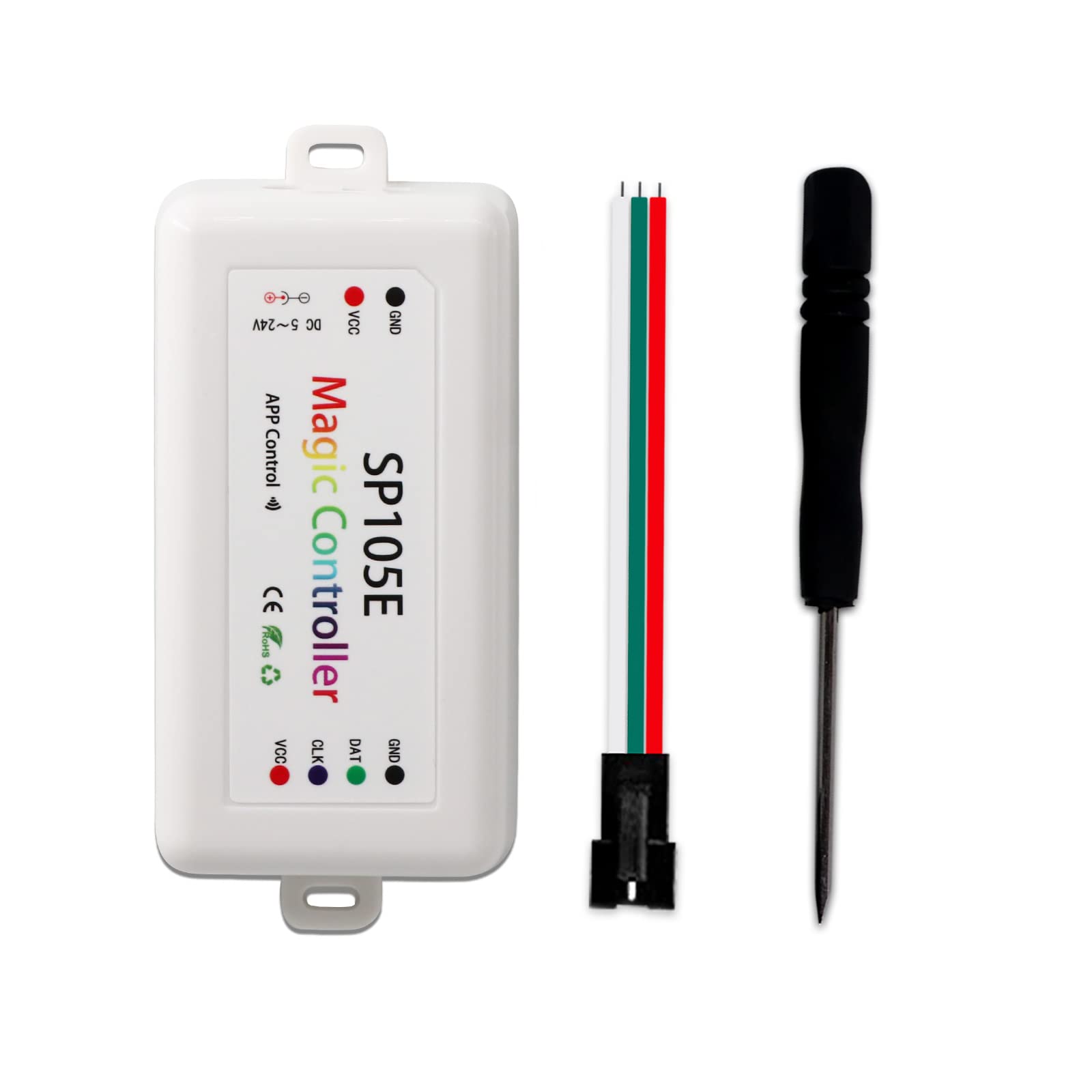 RECRE-TECH SP105E Ws2812b Bluetooth LED Controller DC5-24V White Metal