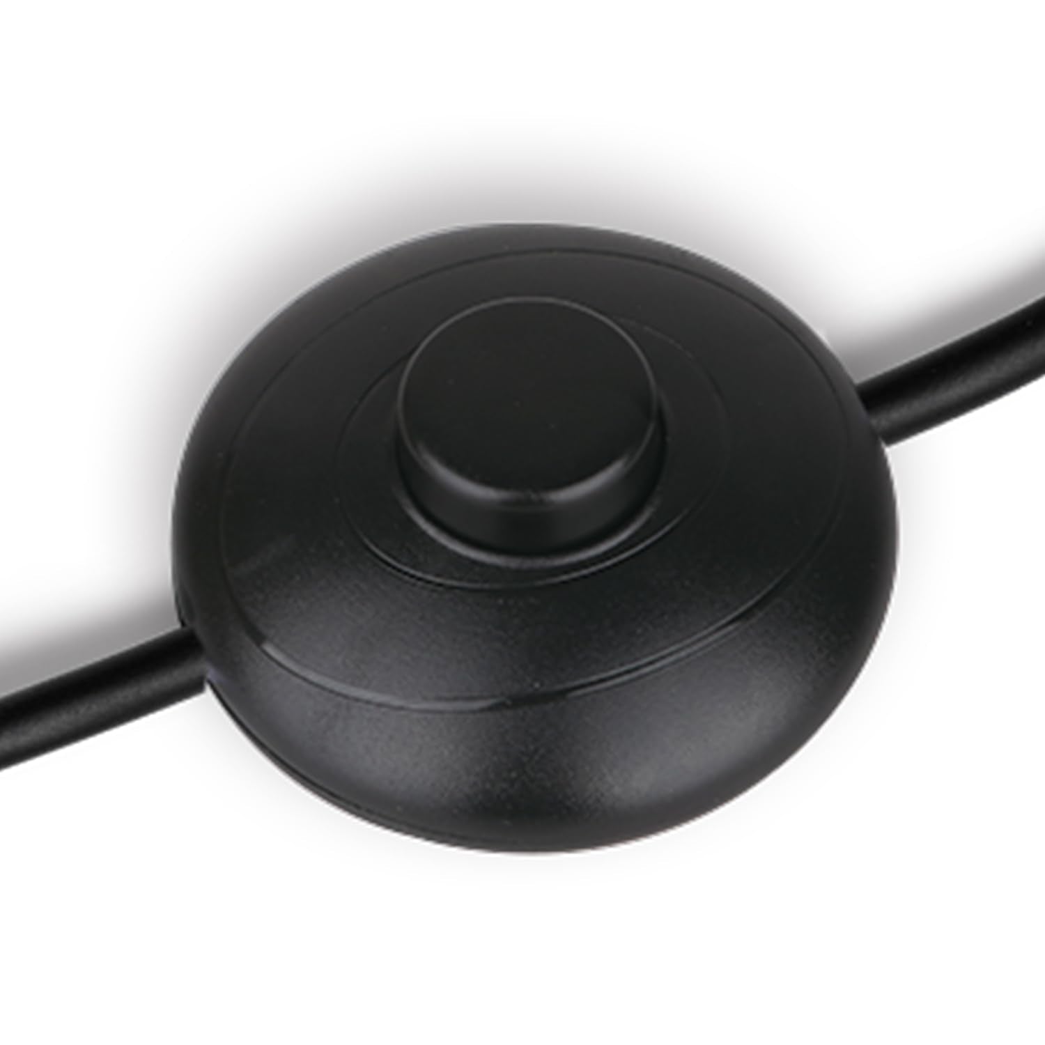 Helunsi 1Pcs Floor Lamp Foot Switch, Black Foot Pedal Switch, Round Floor Lamps Foot Inline Switch, Step ON Off Spring Push Butt