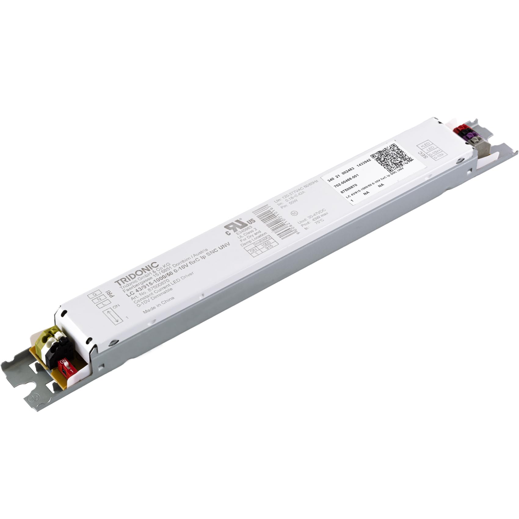Pack of 2 - Tridonic Linear Essence Series 43 Watts Constant Current LED Driver, 0-10V Dimmable LC 43/915-1000/50 0-10V fixC lp 