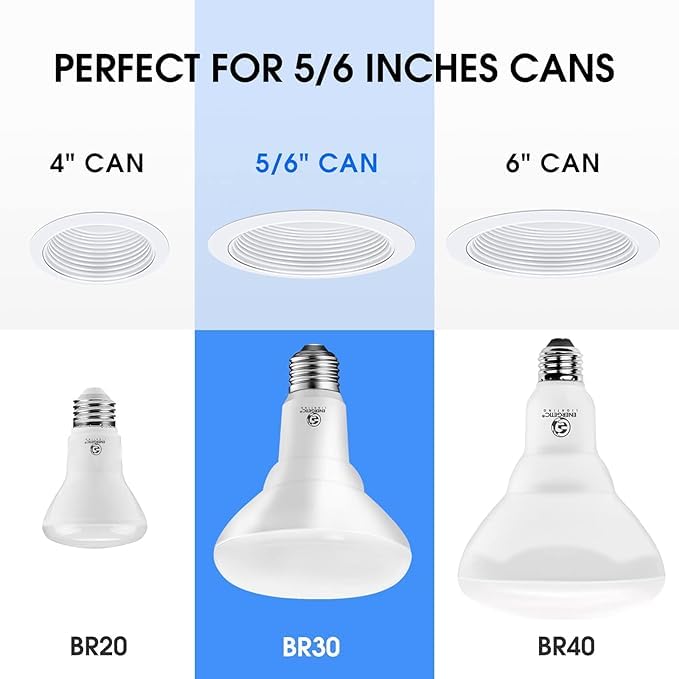 Energetic 2 Pack 75W Br30 Led Recessed Light Bulb, Dimmable, 900 Lumens, Warm White 3000K, E26 Base, Indoor Led Flood Light Bulb