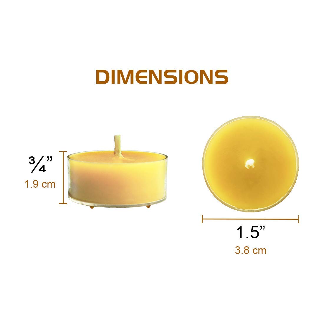 12Pcs Natural Beeswax Tealight Candles - Organic Candle Honey Scent Smokeless Clean Burning