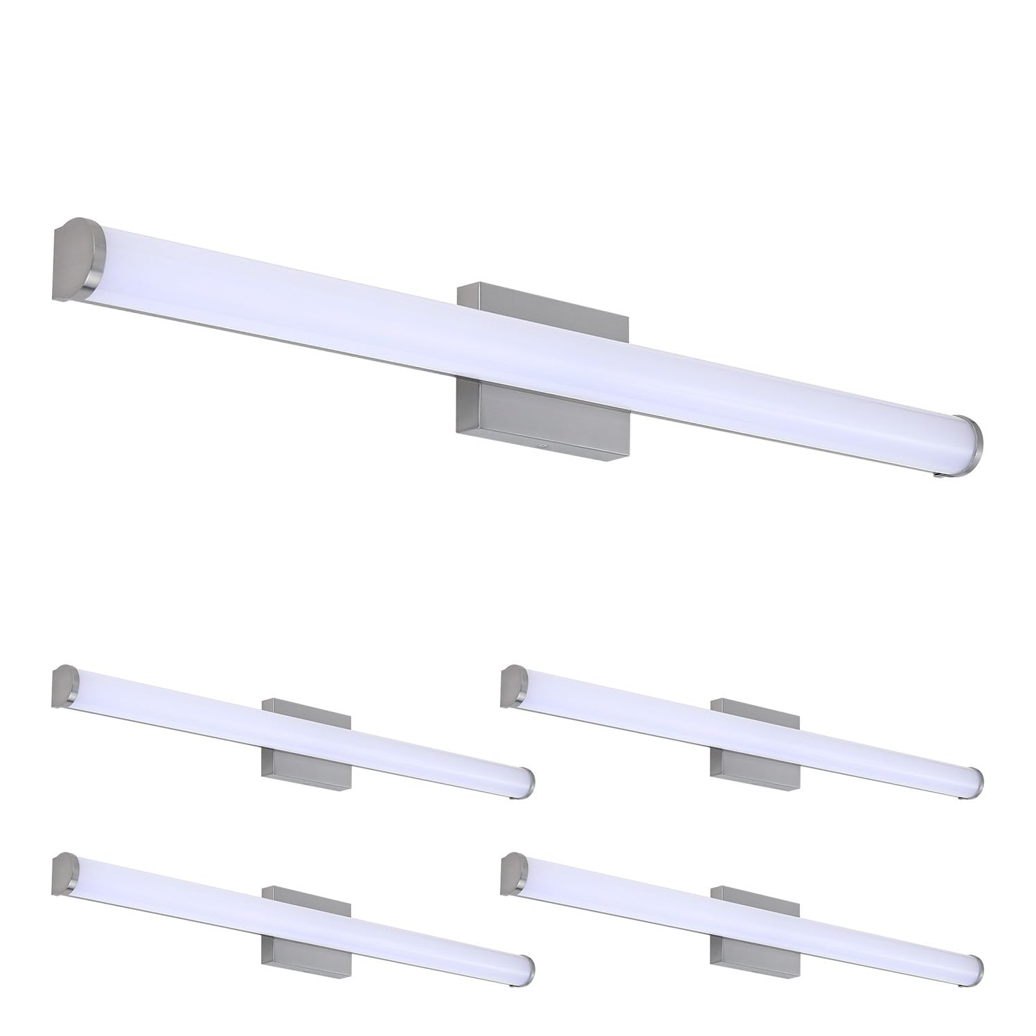 ASD LED Wall Mount Vanity Light Fixture, 36 Inch, 30W 2100LM, Dimmable, Energy Star, Brushed Nickel, 4 Pack