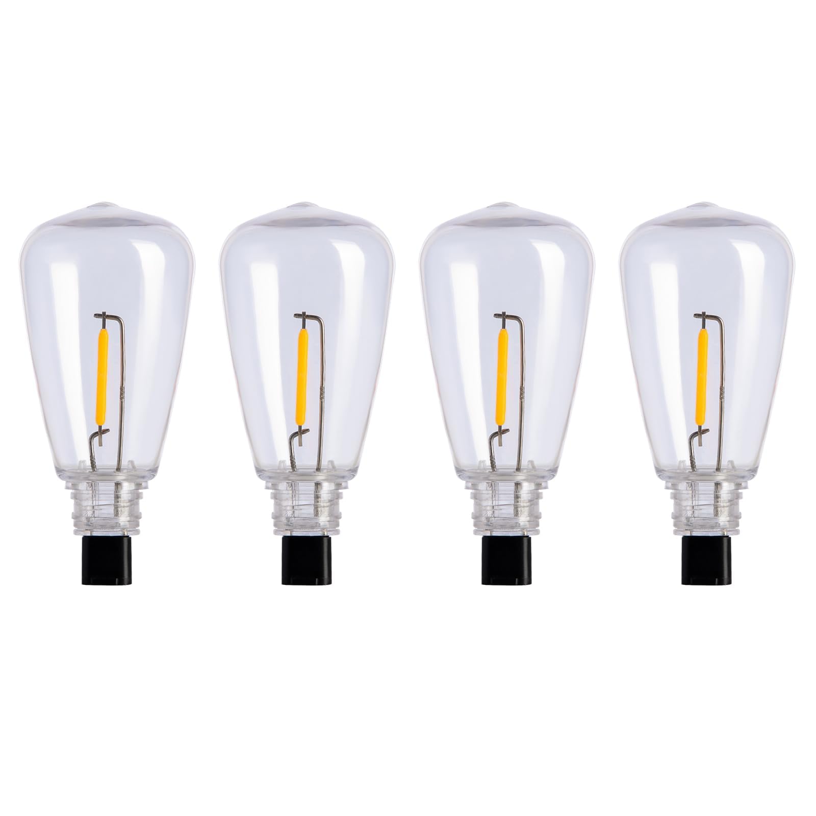 Addlon St38 Led Replacement Bulbs,4 Pack Shatterproof Plastic Bulbs For Outdoor String Lights,E17 Pin Design,1W,2200K Warm Yello