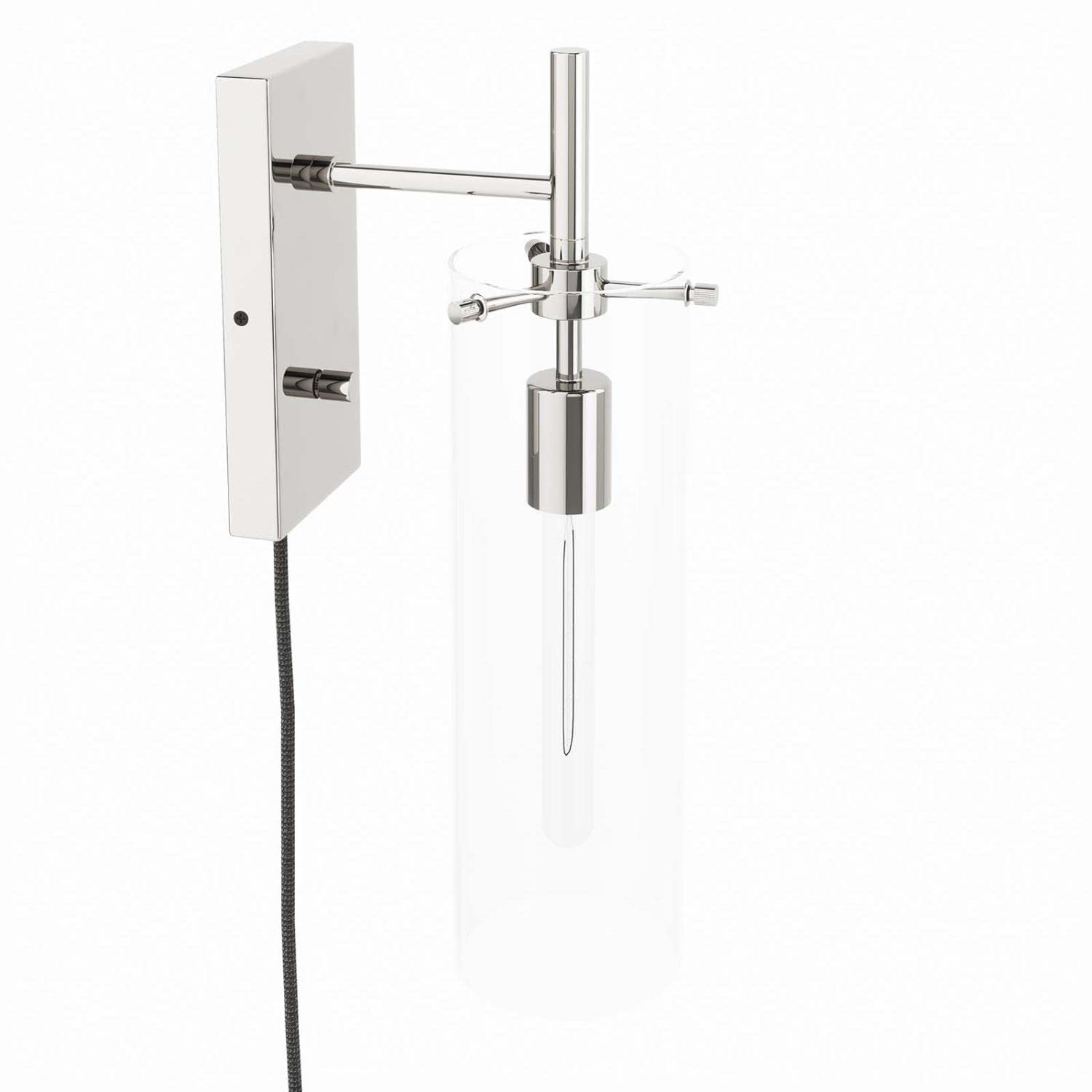 Modway Skylark Wall Sconce in Clear Satin Brass, Brown, 5 x 8.5 x 17