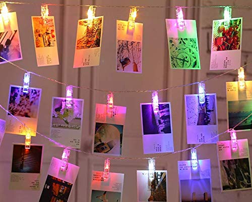 Magnoloran 80 LED Photo Clip Fairy Lights, Remote Control, 33ft, Multicolor, Model PC028-CO-FBA, Home Decor for Parties and Festivals