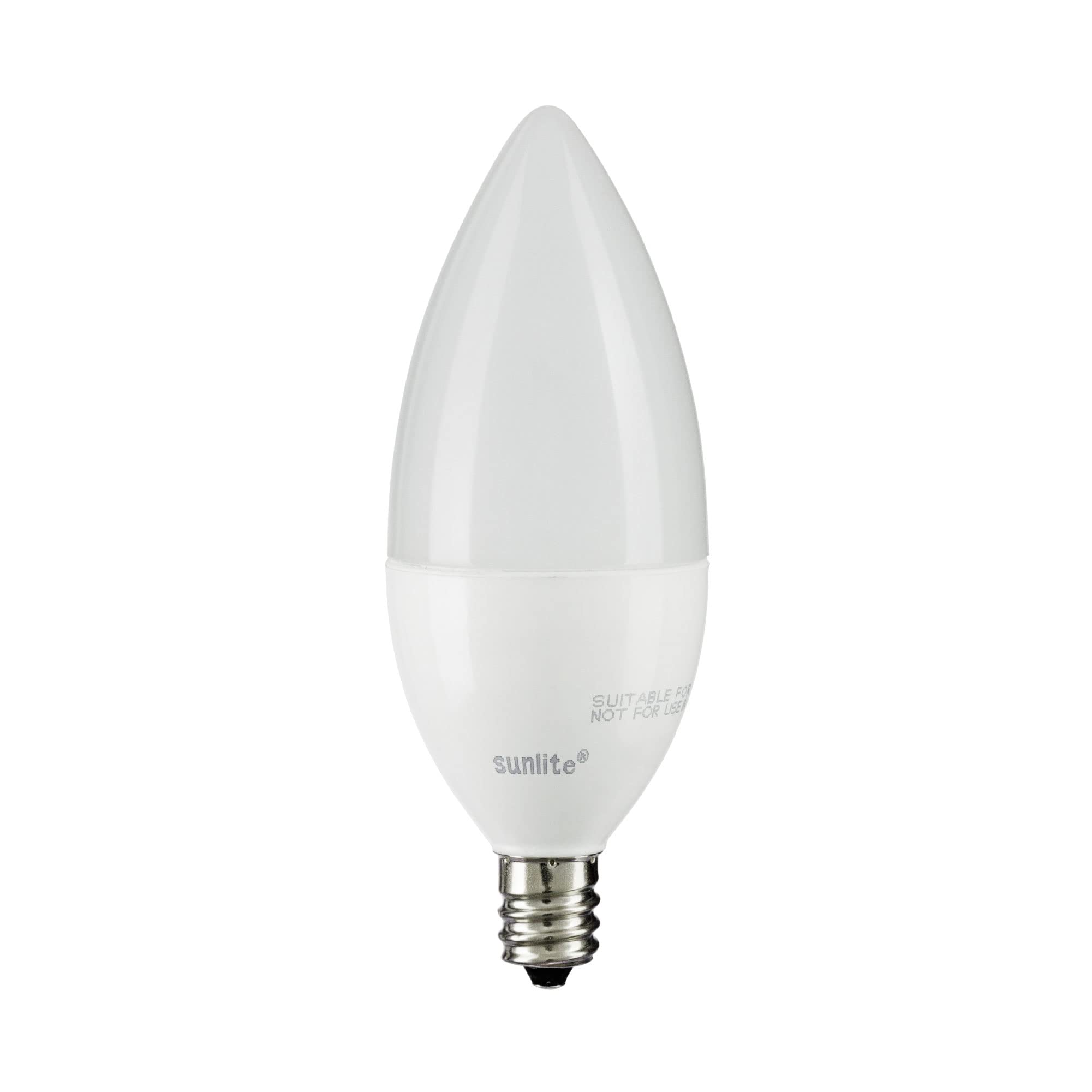 Sunlite Led B11 Frosted Torpedo Tip Chandelier Light Bulb, 4.5 Watts (40W Equivalent) 300 Lumens, Candelabra E12 Base, Dimmable,