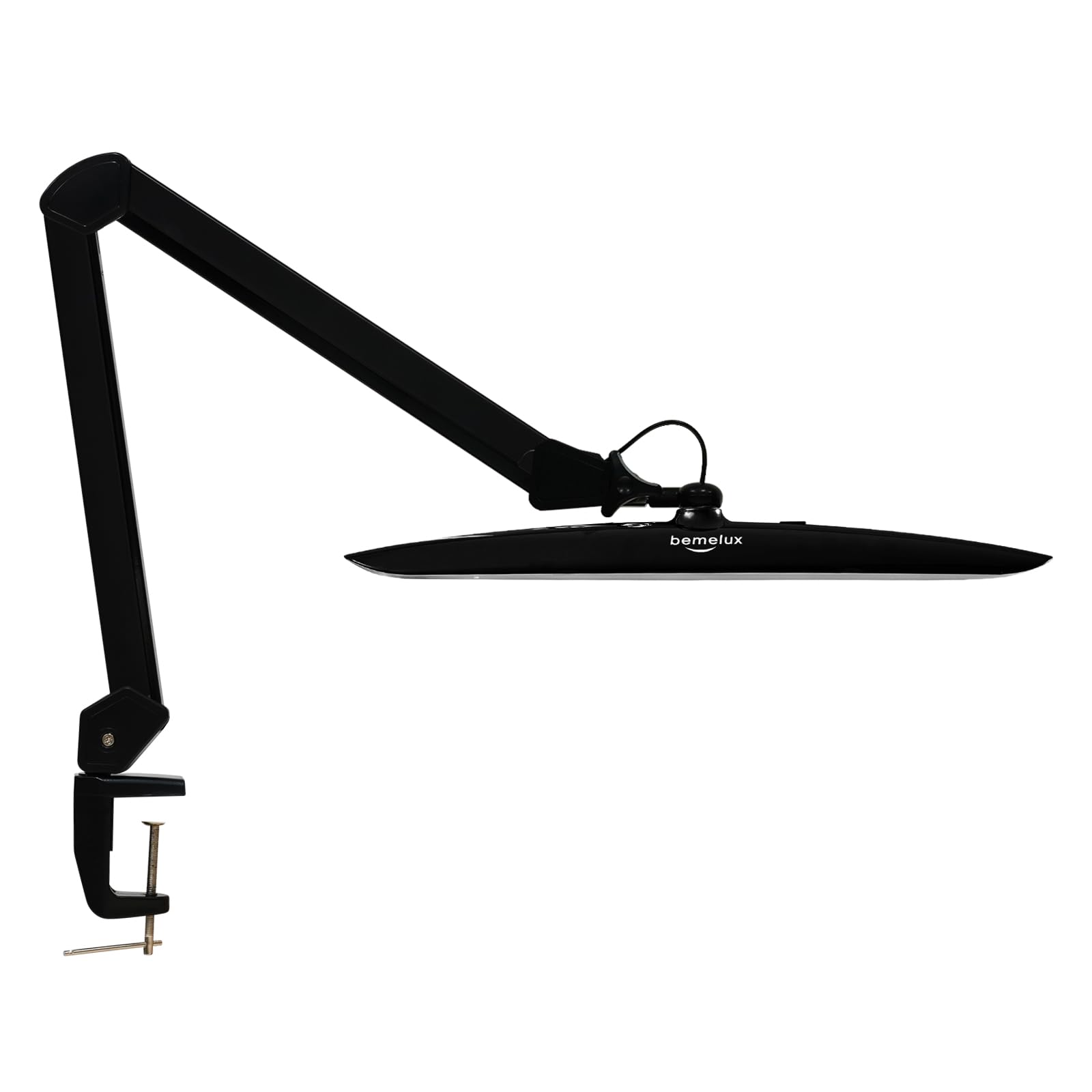 Bemelux 117Pcs Led Clamp Desk Lamp, 20 Inch Metal Swivel Arm With Protective Casing, 2200 Lumens, Dimmable Task Lamp For Reading, Office Work, Sewing, Study, And Crafts(Black)