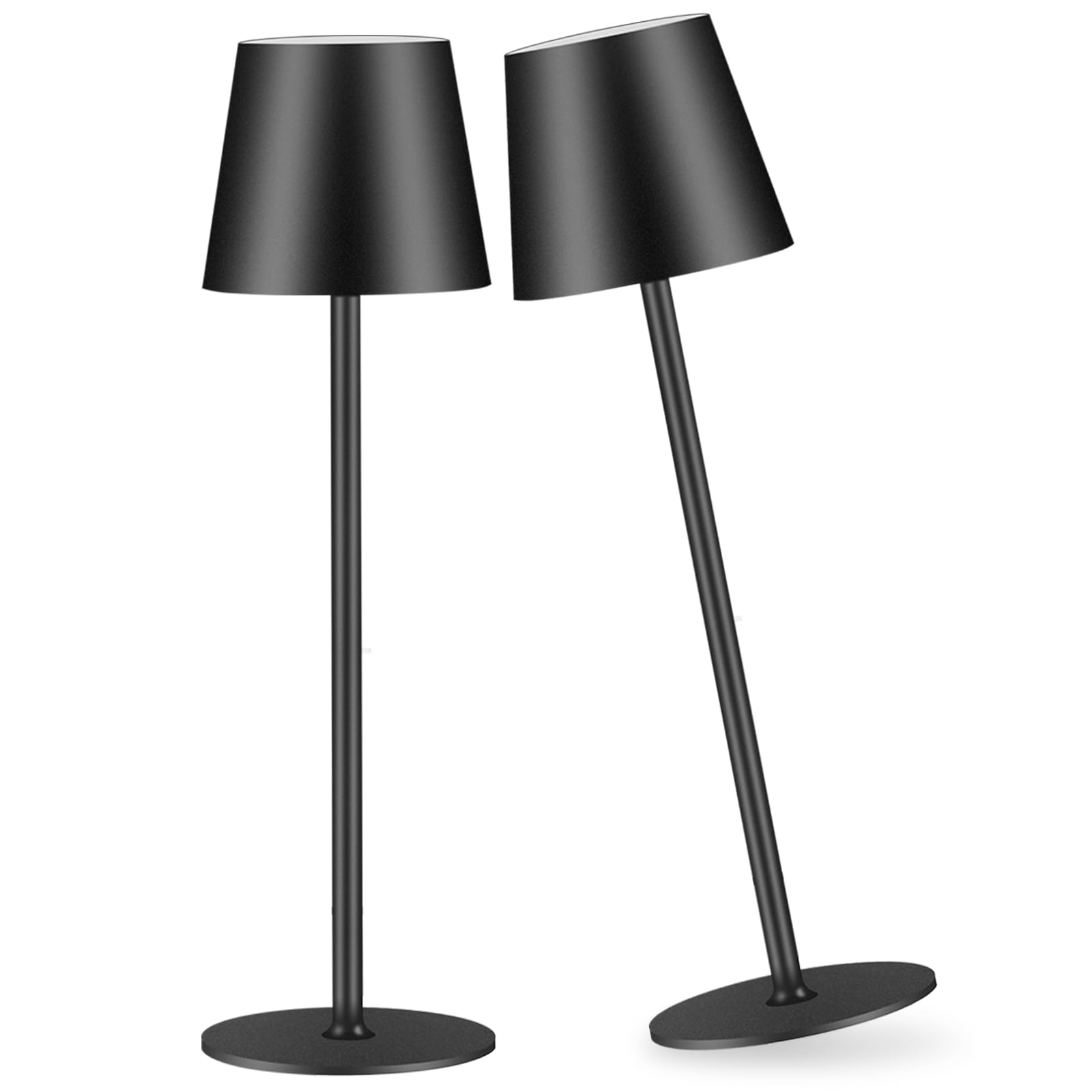 IMQSQIK Cordless Table Lamp, 5000mAh Rechargeable LED, 3 Color Modes, Black, Model CL-2pblack