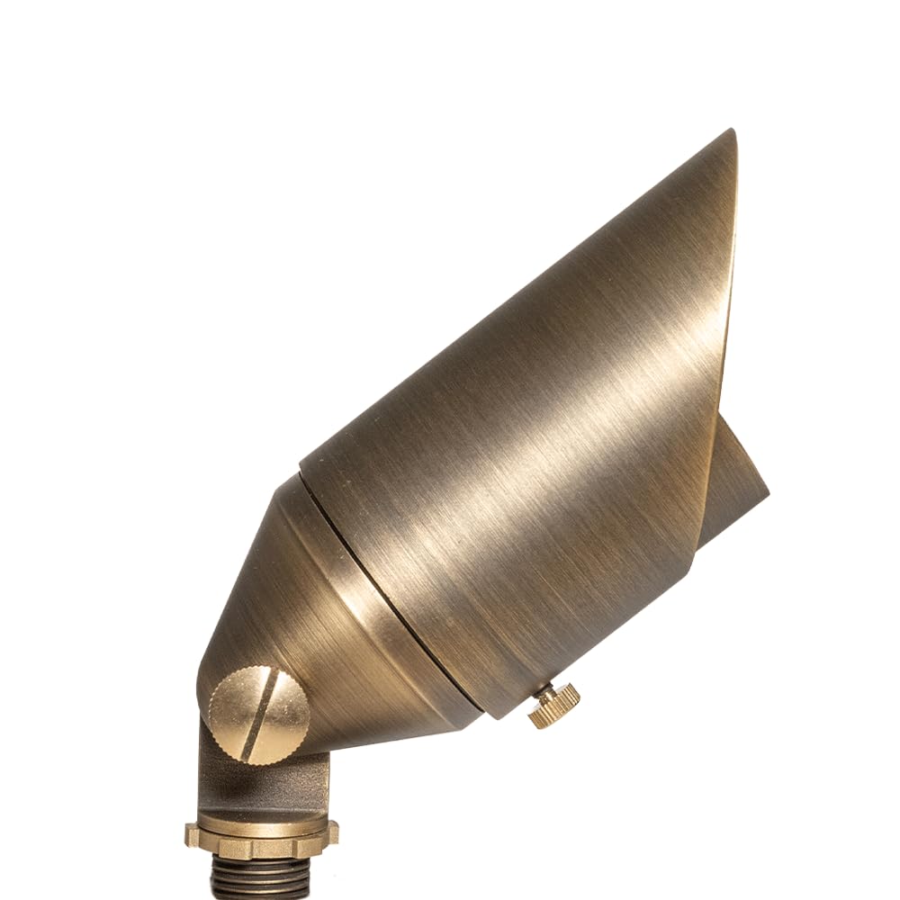 Volt Top Dog Scotty 12V Cast Brass Outdoor Spotlight (Bronze) With 5W 2700K Warm White 400 Lumen Mr16 Led Bulb For Low Voltage L