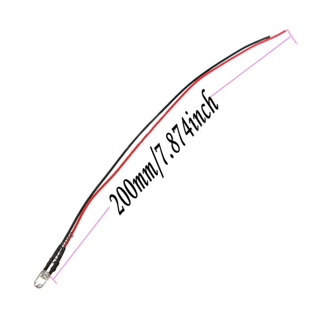 Ltvystore 60Pcs 3Mm 9V 6Colors Led Pre Wired Prewired Lamp Light Bulb Prewired Emitting Diode +60Pcs Black 3Mm Led Plastic Clip