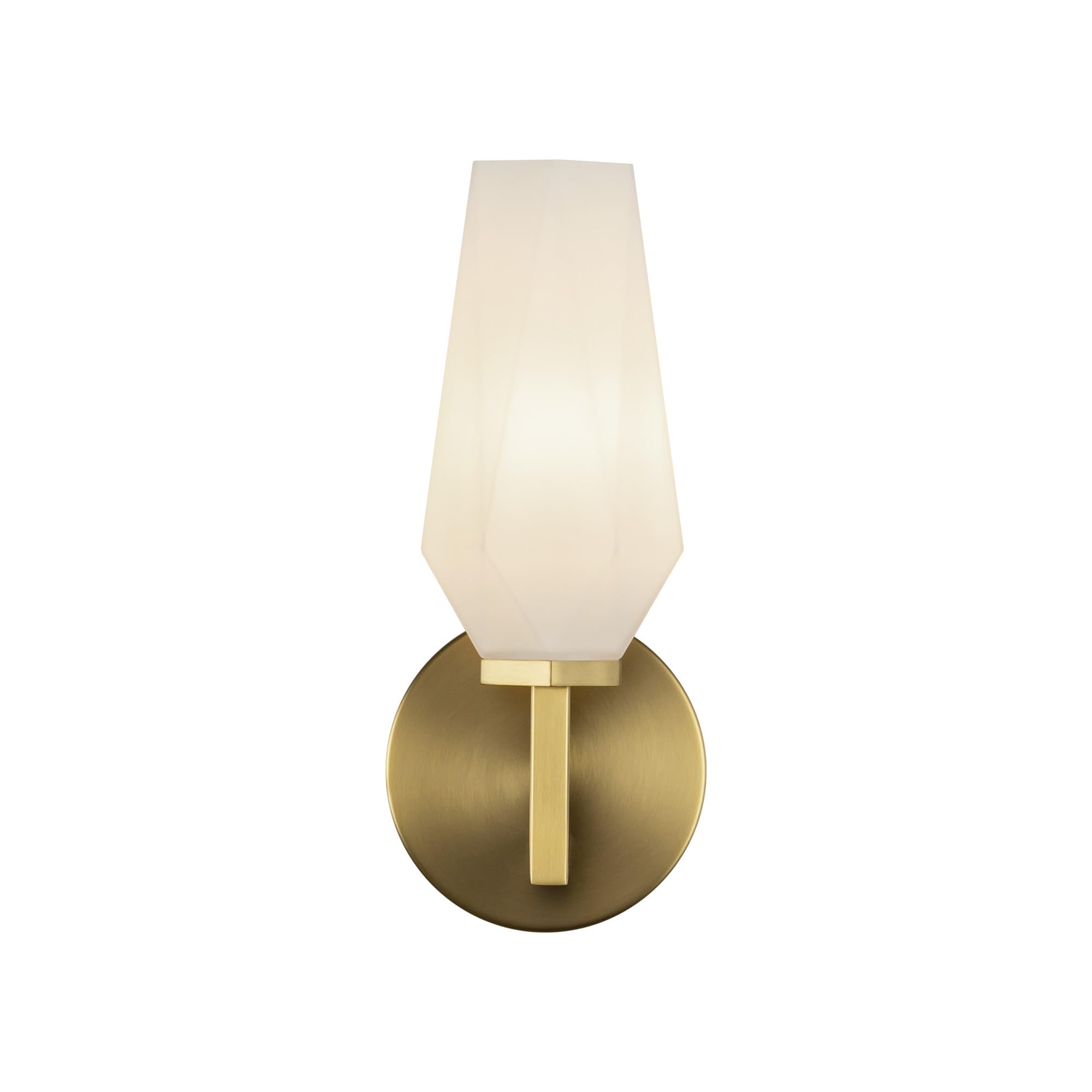 Alora Mood Classic 1-Light Wall/Vanity Sconce, 10 inch Brushed Gold/Opal Matte, Metal & Glass | Ideal for Bathrooms, Entryways &