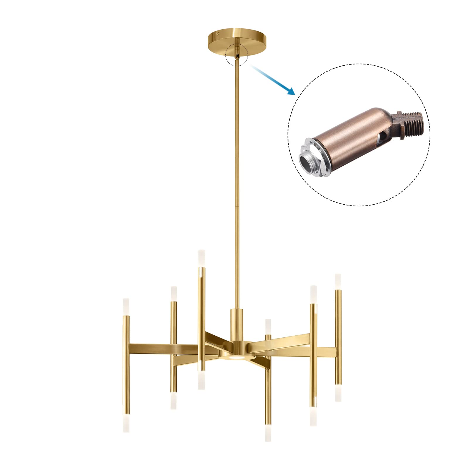 Meccanixity Sloped Ceiling Adapter 180 Degree Swivel M10 Thread, For Chandelier Ceiling Pendant Light, Red Bronze Pack Of 2